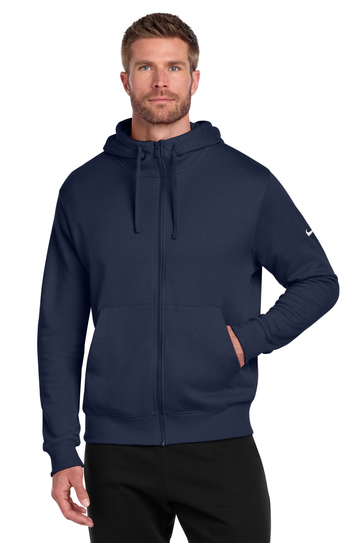 Nike NKDR1513 Club Fleece Sleeve Swoosh Full-Zip Hoodie