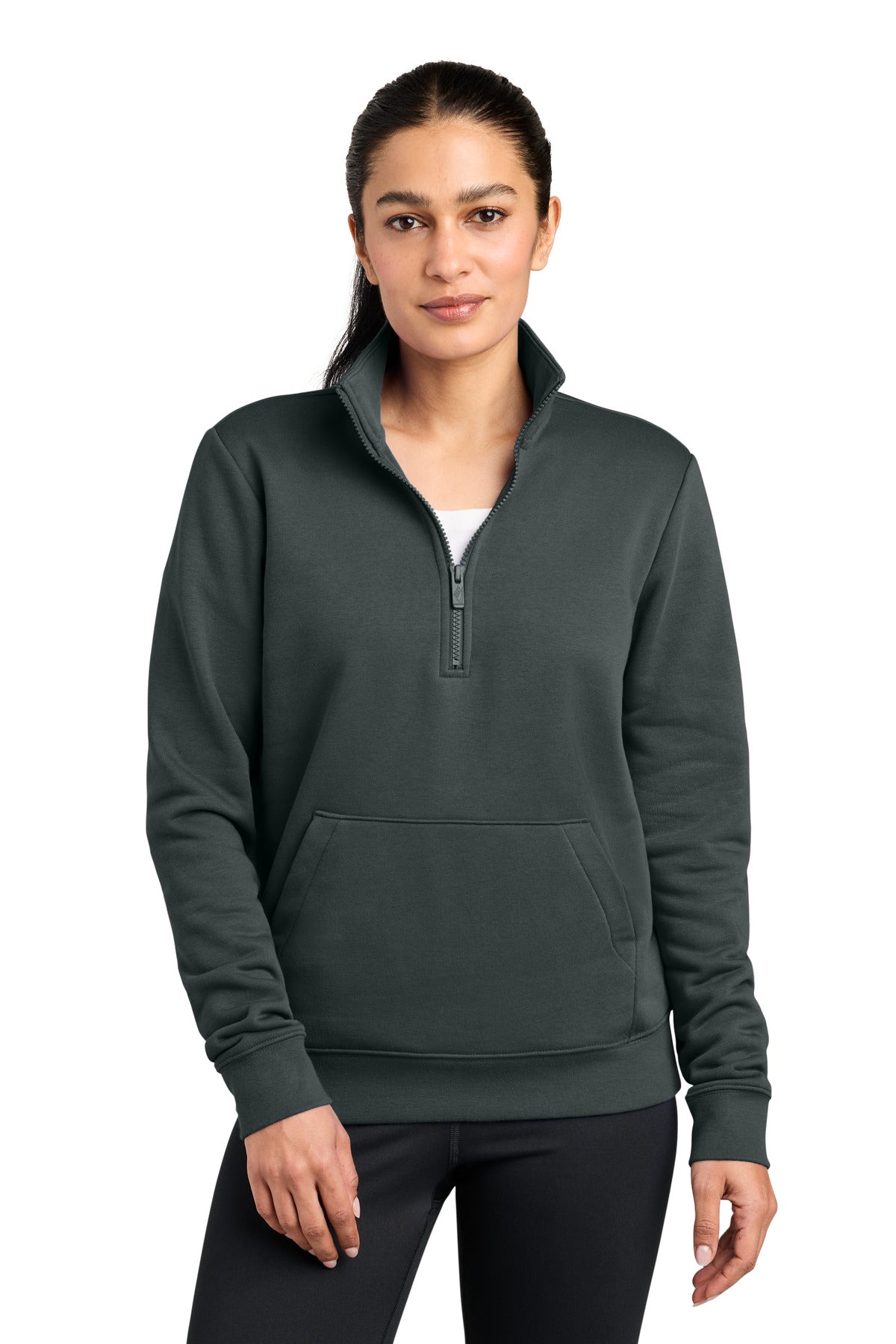 Nike NKDX6720 Women's Club Fleece Sleeve Swoosh 1/2-Zip