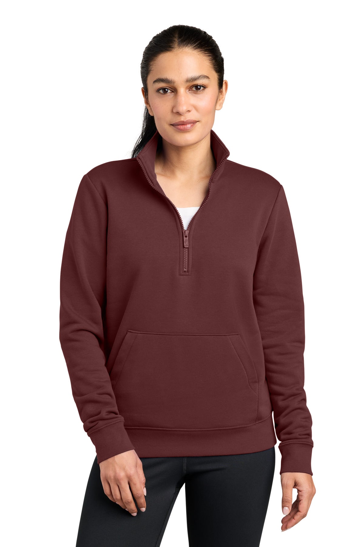 Nike NKDX6720 Women's Club Fleece Sleeve Swoosh 1/2-Zip