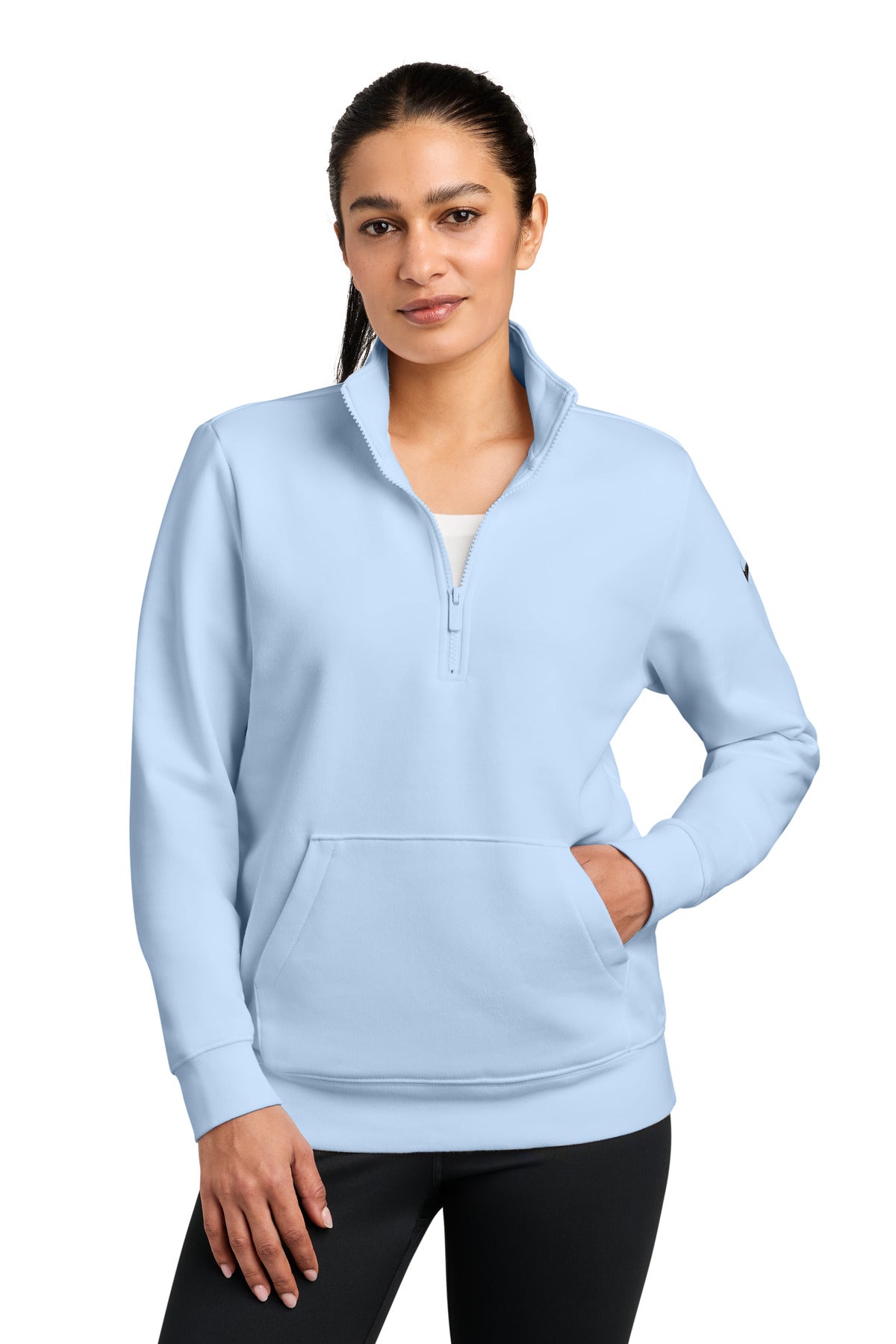 Nike NKDX6720 Women's Club Fleece Sleeve Swoosh 1/2-Zip