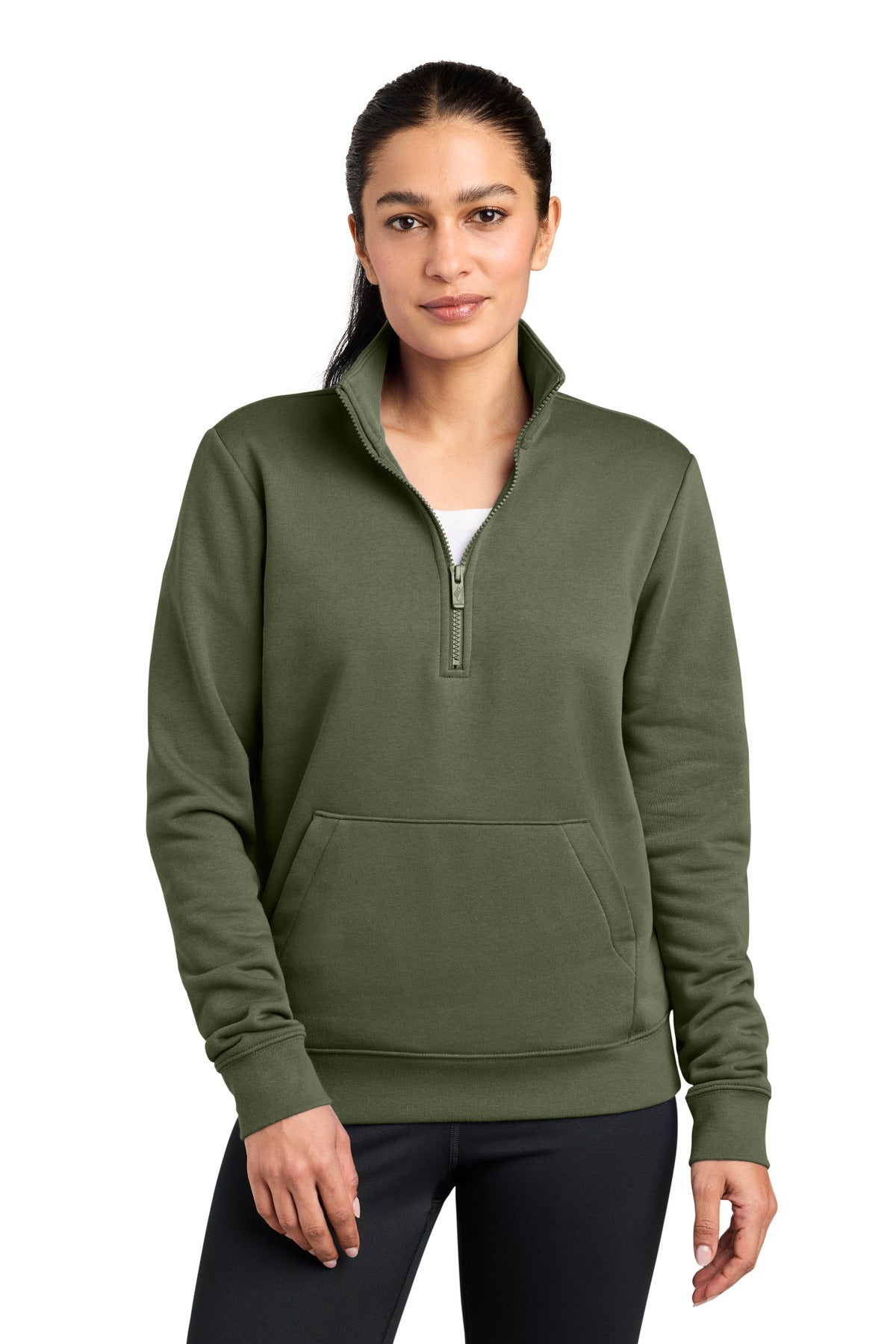 Nike NKDX6720 Women's Club Fleece Sleeve Swoosh 1/2-Zip