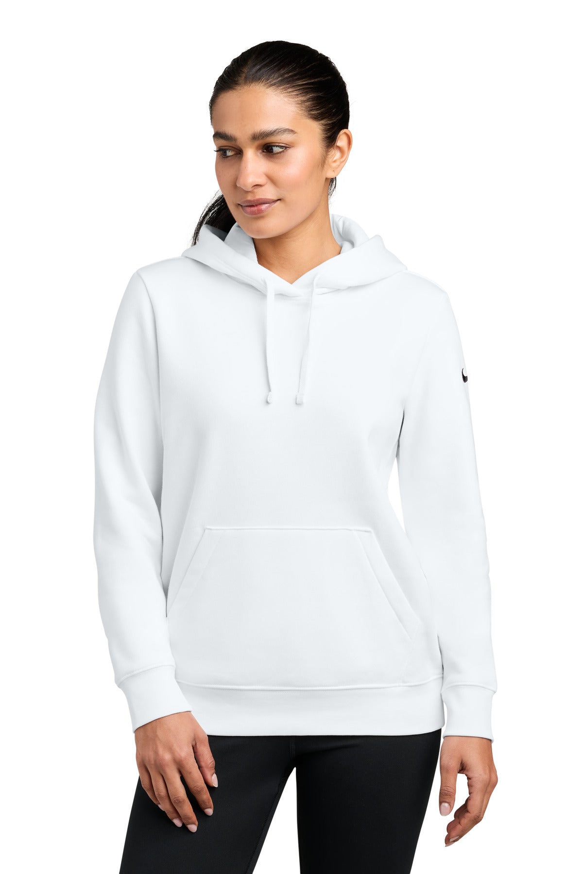 Nike NKFD9889 Women's Club Fleece Sleeve Swoosh Pullover Hoodie