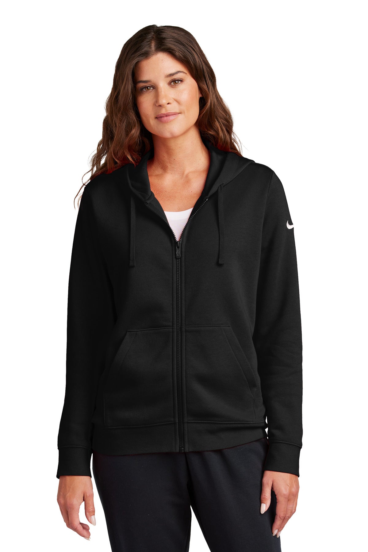 Nike NKFD9890 Women's Club Fleece Sleeve Swoosh Full-Zip Hoodie