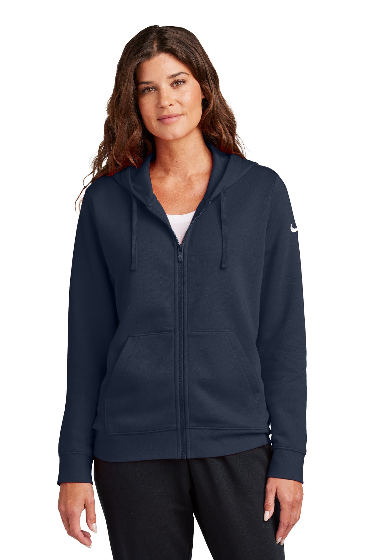 Nike NKFD9890 Women's Club Fleece Sleeve Swoosh Full-Zip Hoodie