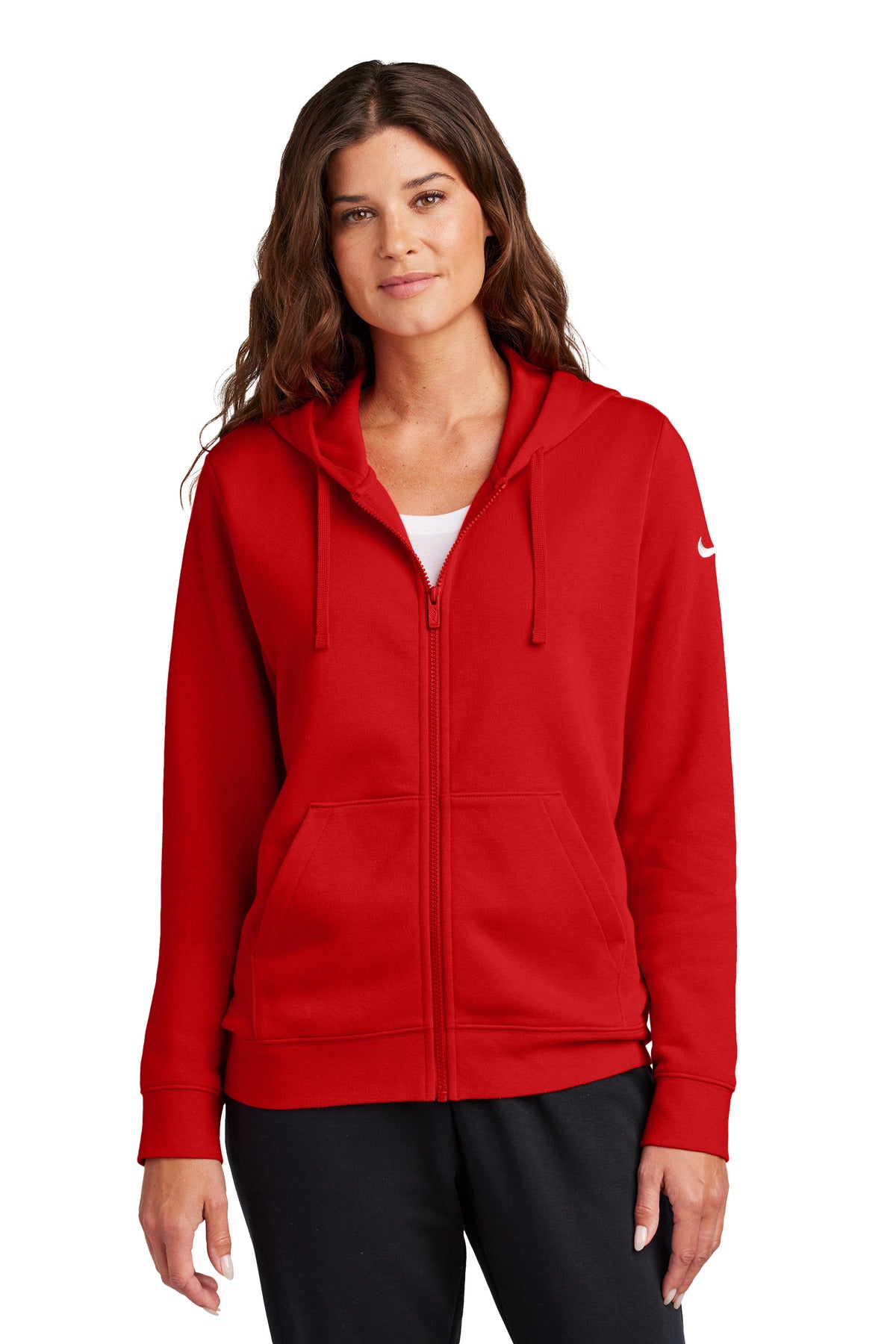 Nike NKFD9890 Women's Club Fleece Sleeve Swoosh Full-Zip Hoodie