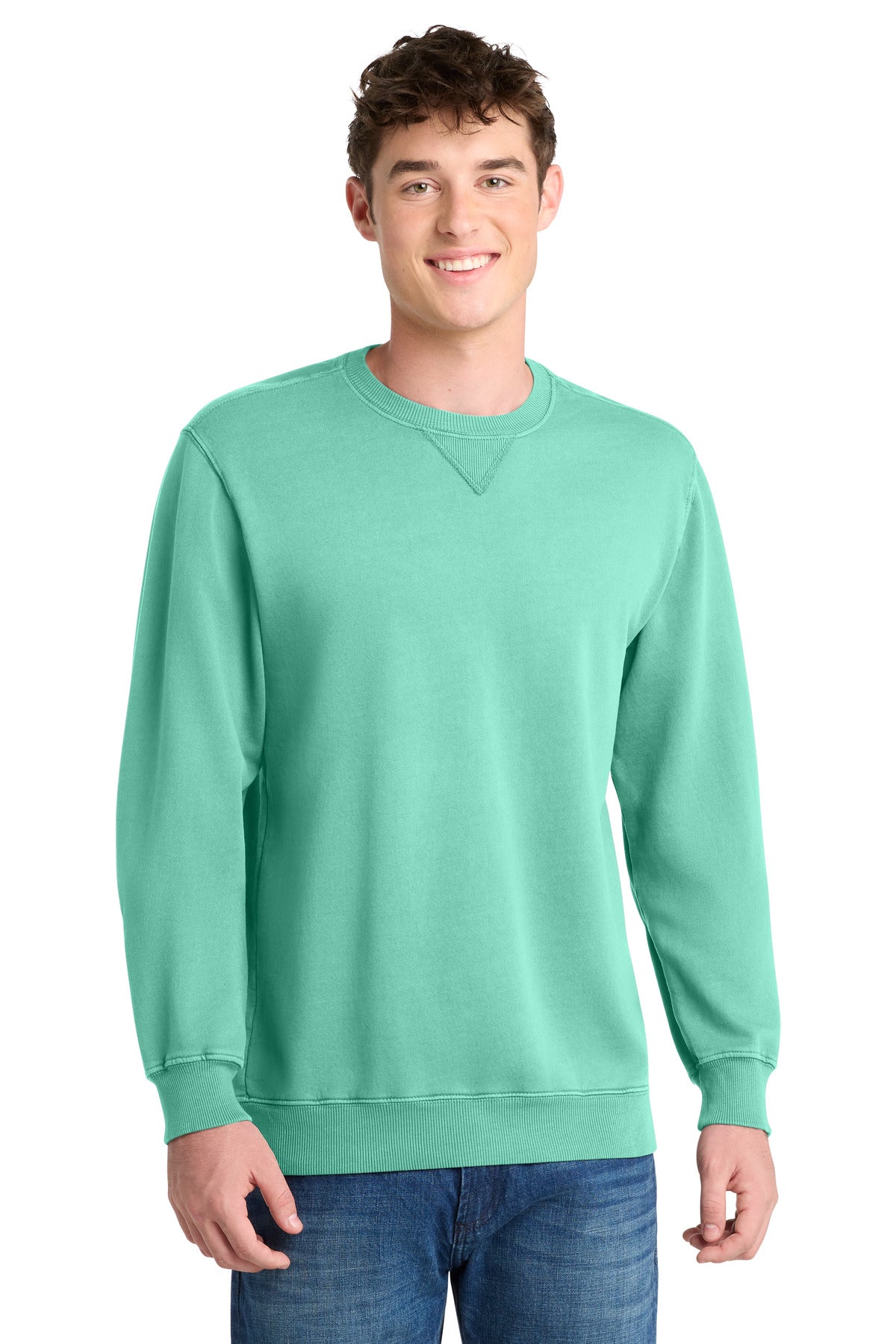 Port & Co PC098 Beach Wash Garment-Dyed Crewneck Sweatshirt