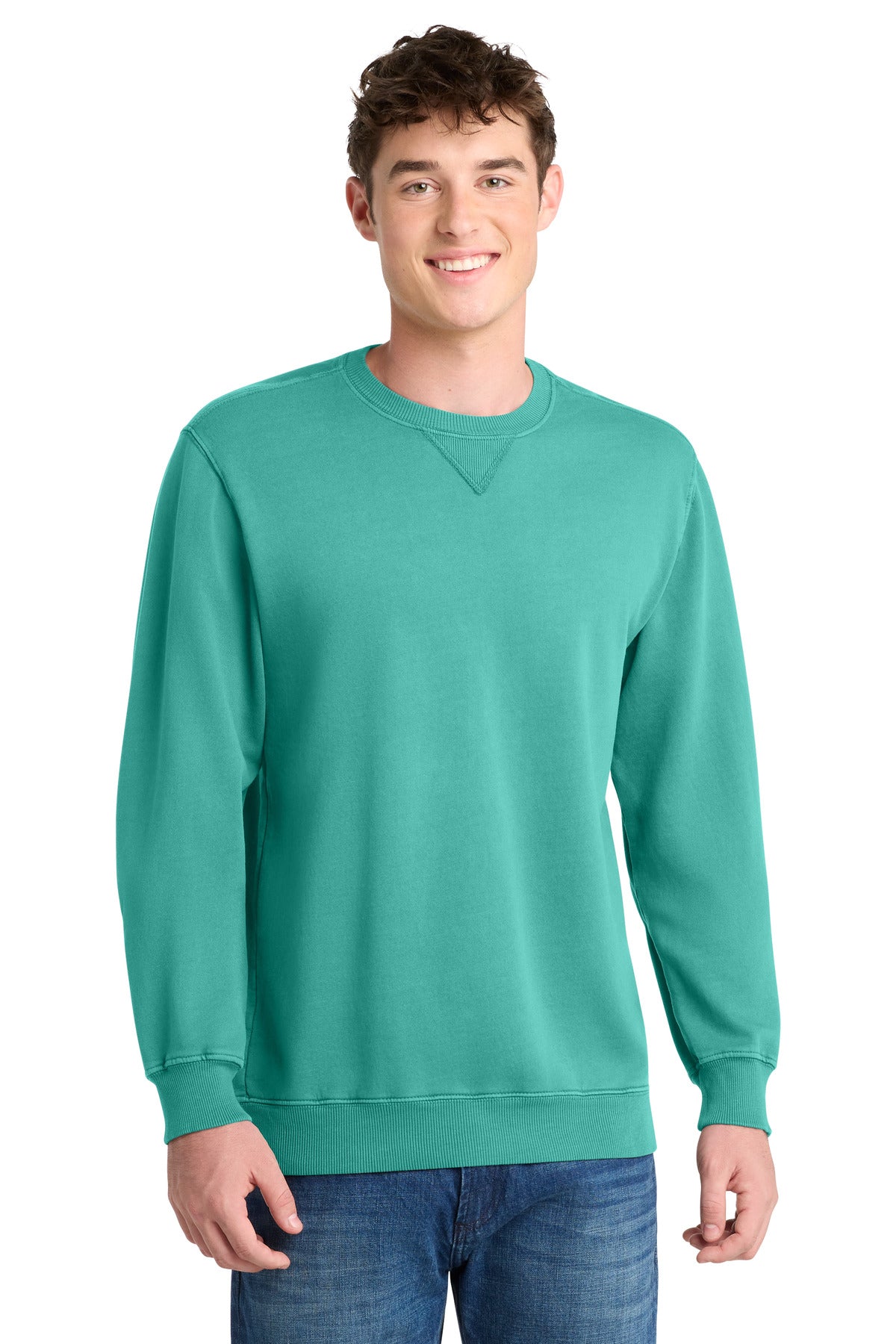 Port & Co PC098 Beach Wash Garment-Dyed Crewneck Sweatshirt