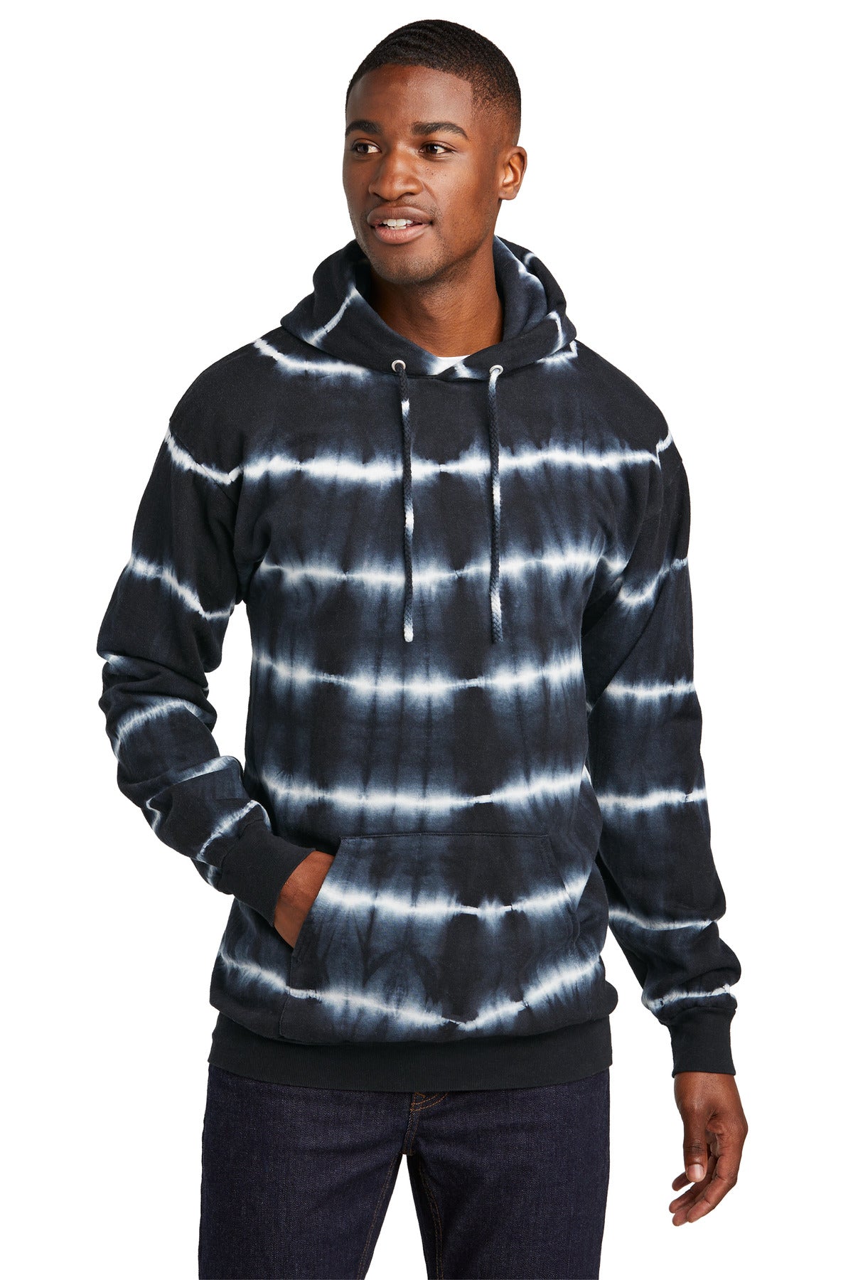 Port & Co PC143 Allover Stripe Tie-Dye Fleece