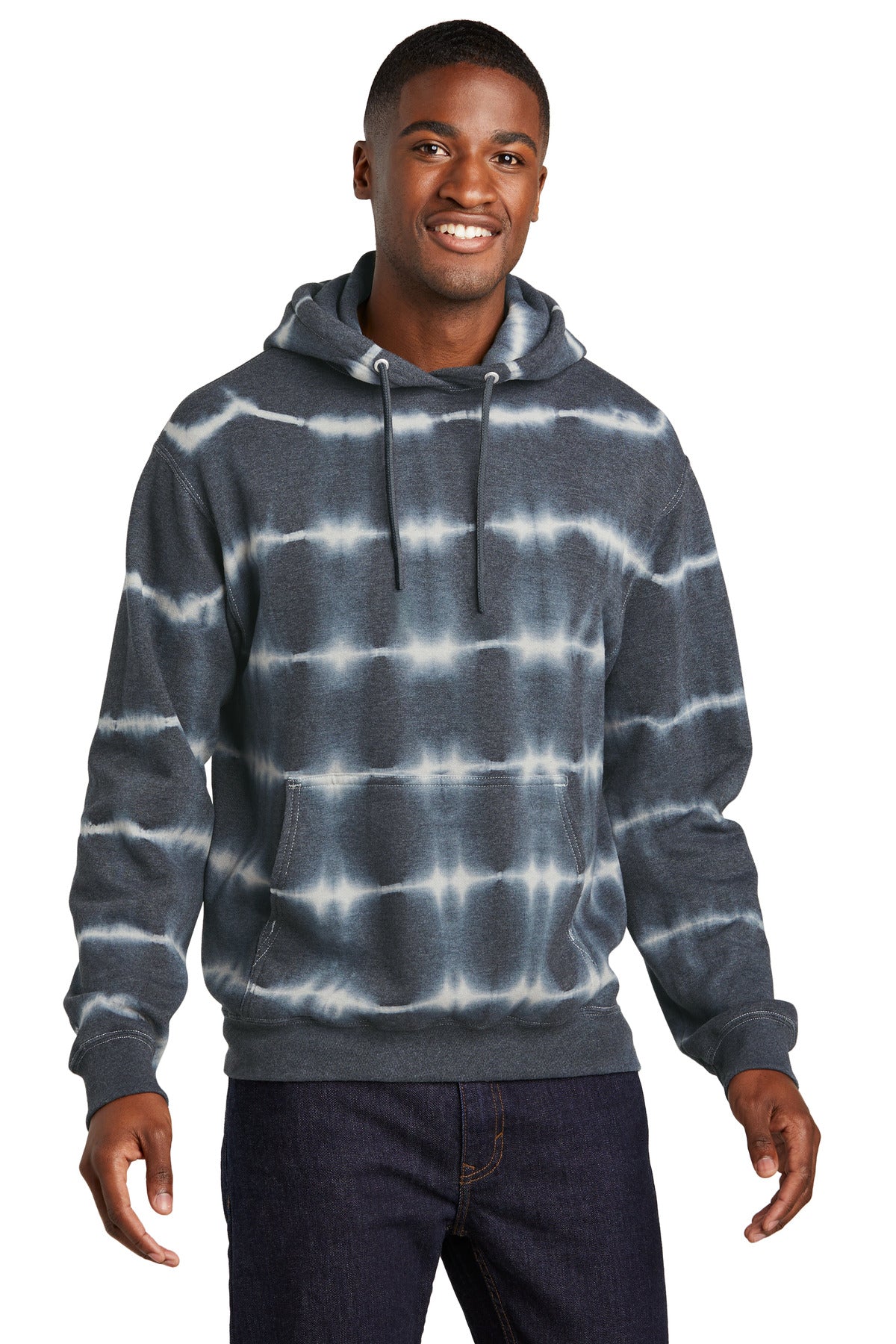 Port & Co PC143 Allover Stripe Tie-Dye Fleece