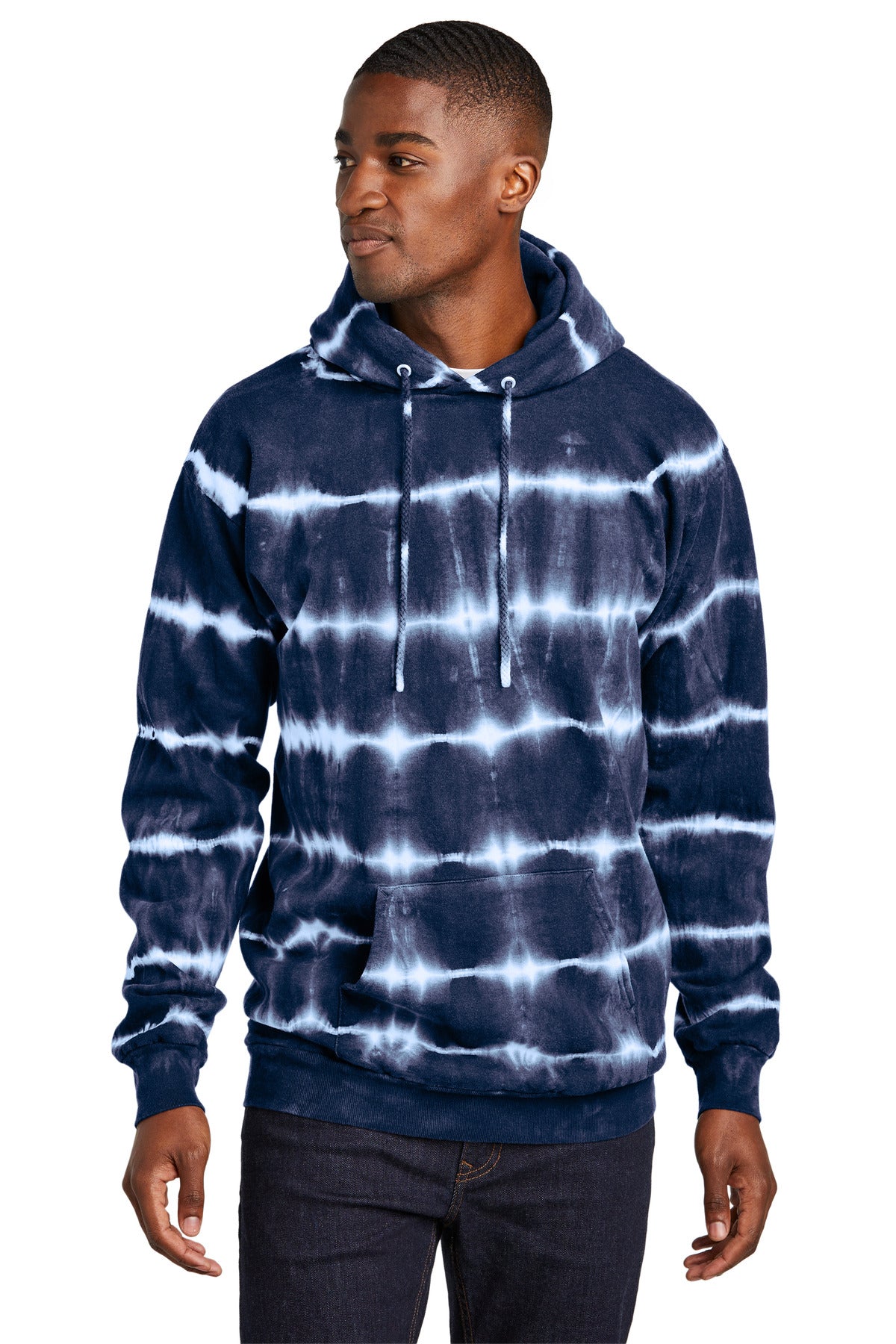 Port & Co PC143 Allover Stripe Tie-Dye Fleece