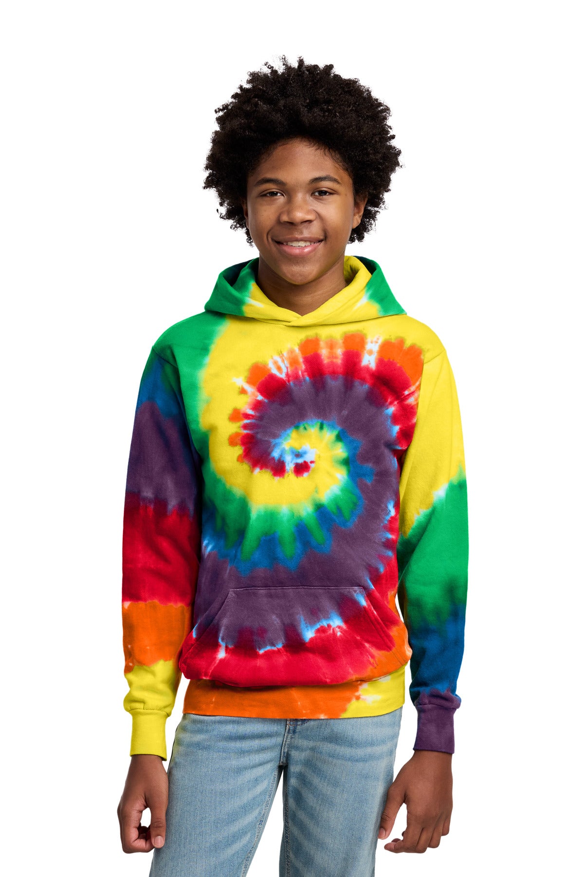 Port & Co PC146Y Youth Tie-Dye Pullover Hooded Sweatshirt