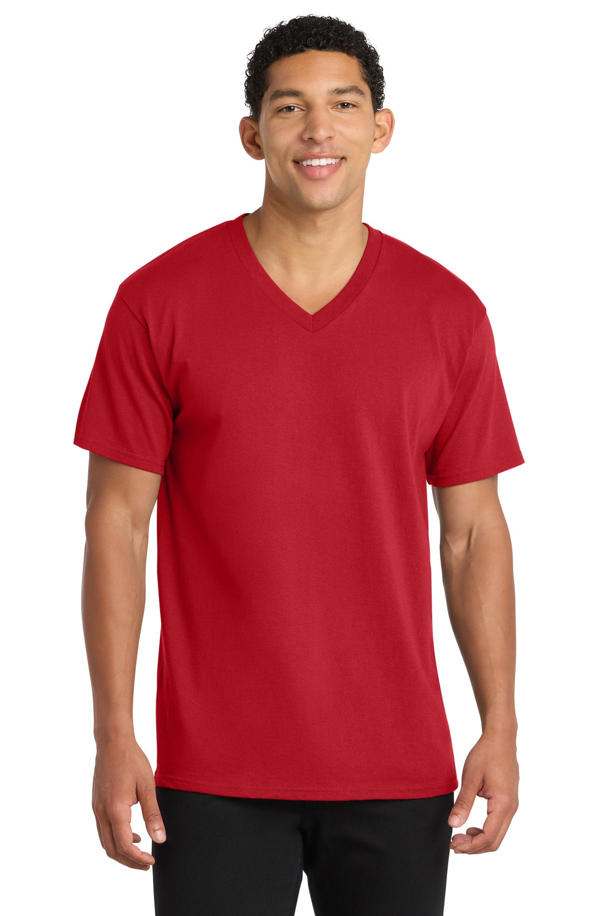 Port & Co PC54V Core Cotton V-Neck Tee