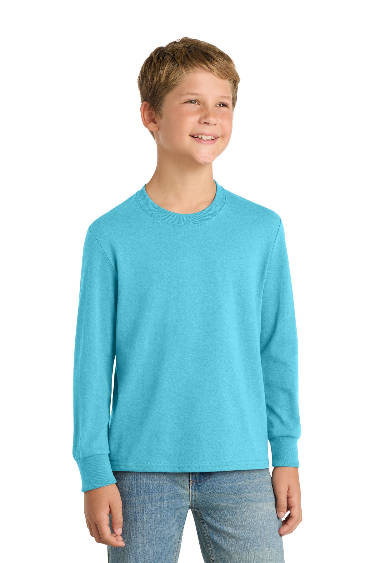 Playera juvenil de manga larga Core Cotton - 5.4 oz | Port & Co PC54YLS