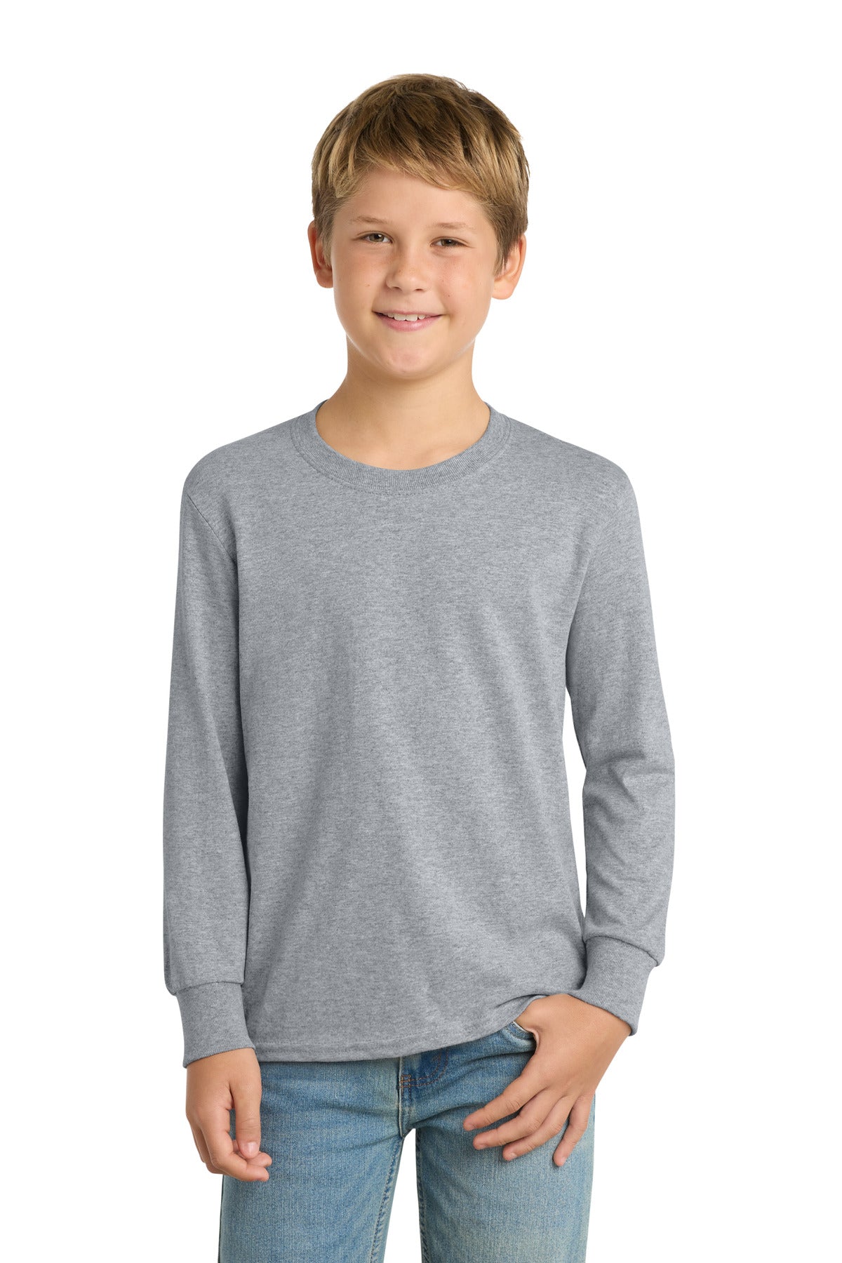 Port & Co PC54YLS Youth Long Sleeve Core Cotton Tee