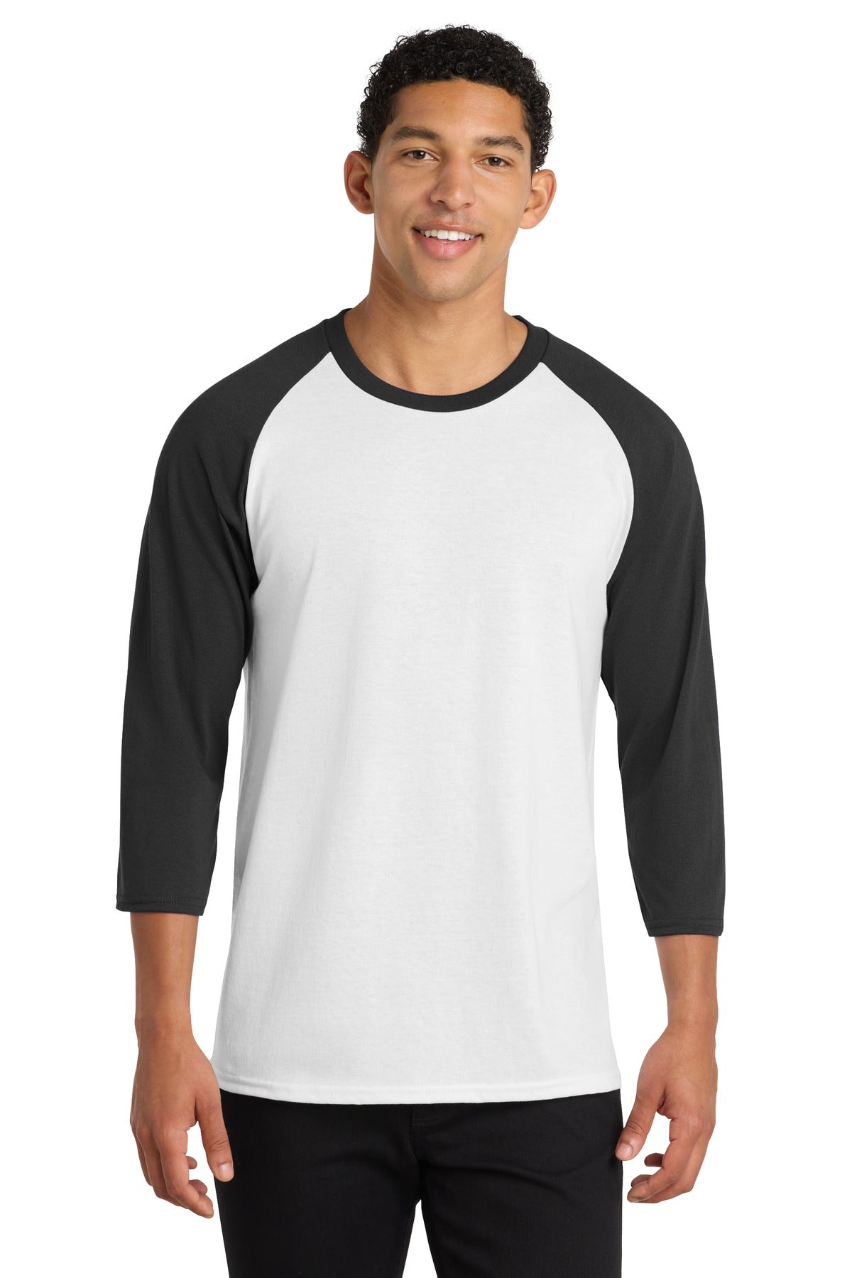 Port & Co PC55RS Core Blend 3/4-Sleeve Raglan Tee