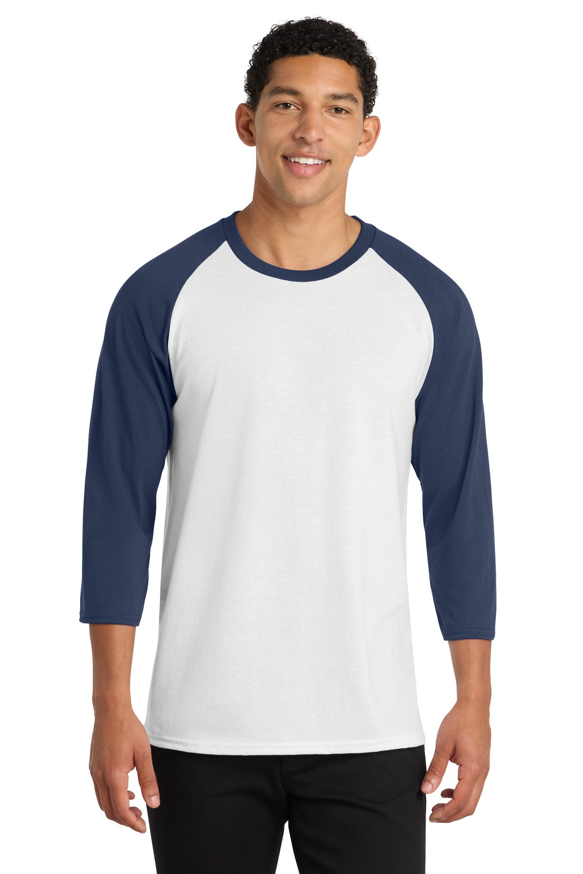 Port & Co PC55RS Core Blend 3/4-Sleeve Raglan Tee