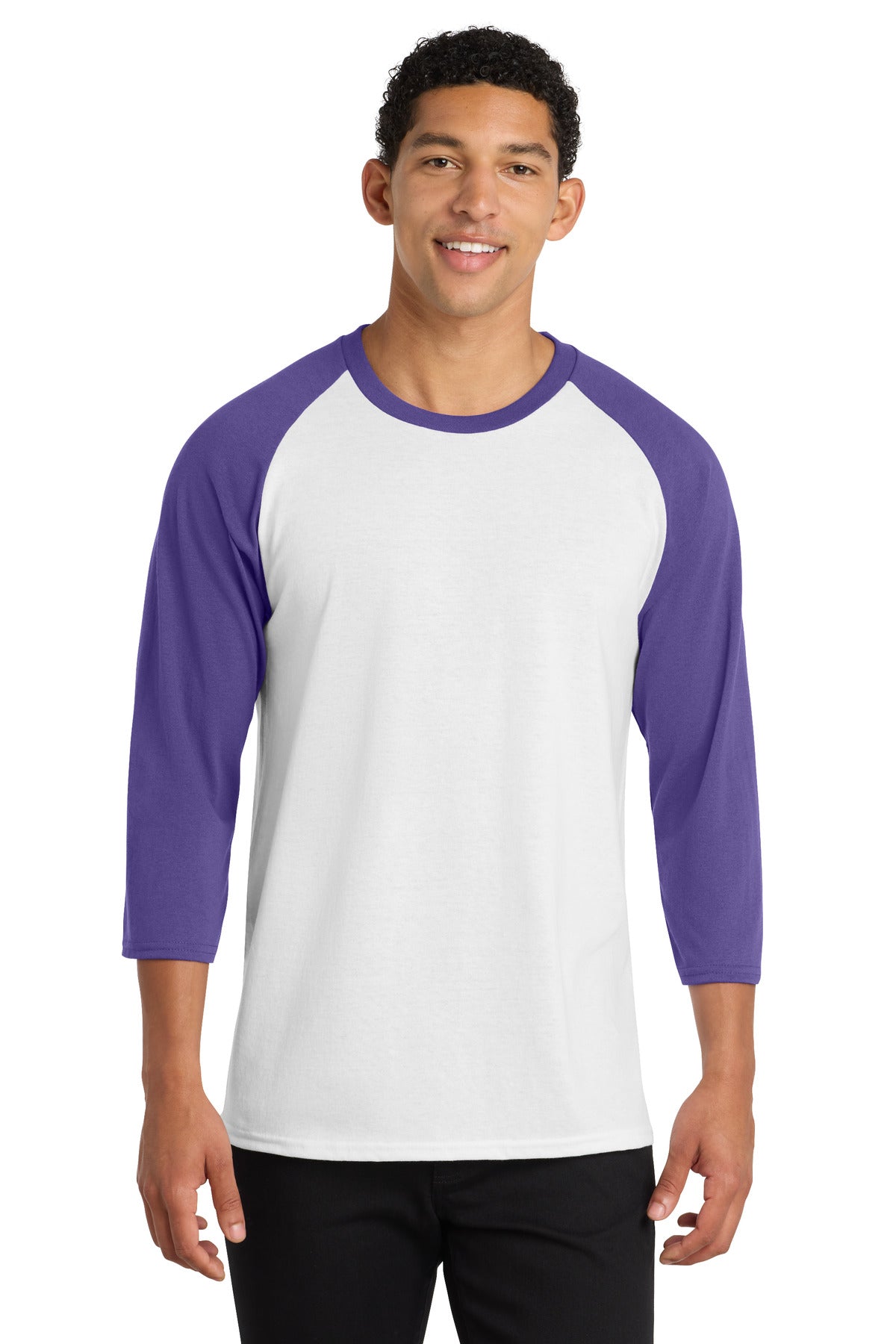Port & Co PC55RS Core Blend 3/4-Sleeve Raglan Tee