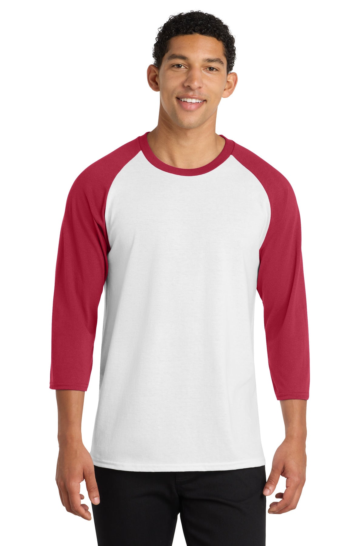 Port & Co PC55RS Core Blend 3/4-Sleeve Raglan Tee