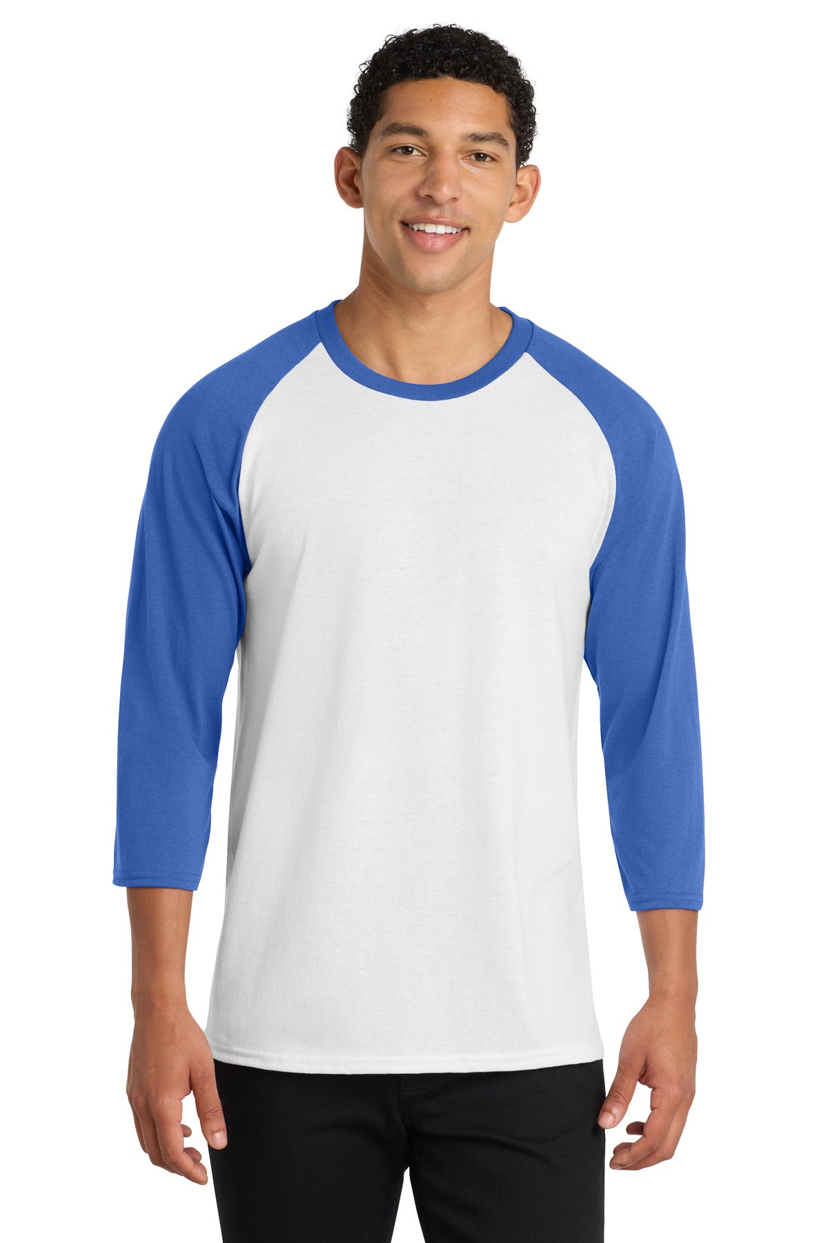 Port & Co PC55RS Core Blend 3/4-Sleeve Raglan Tee
