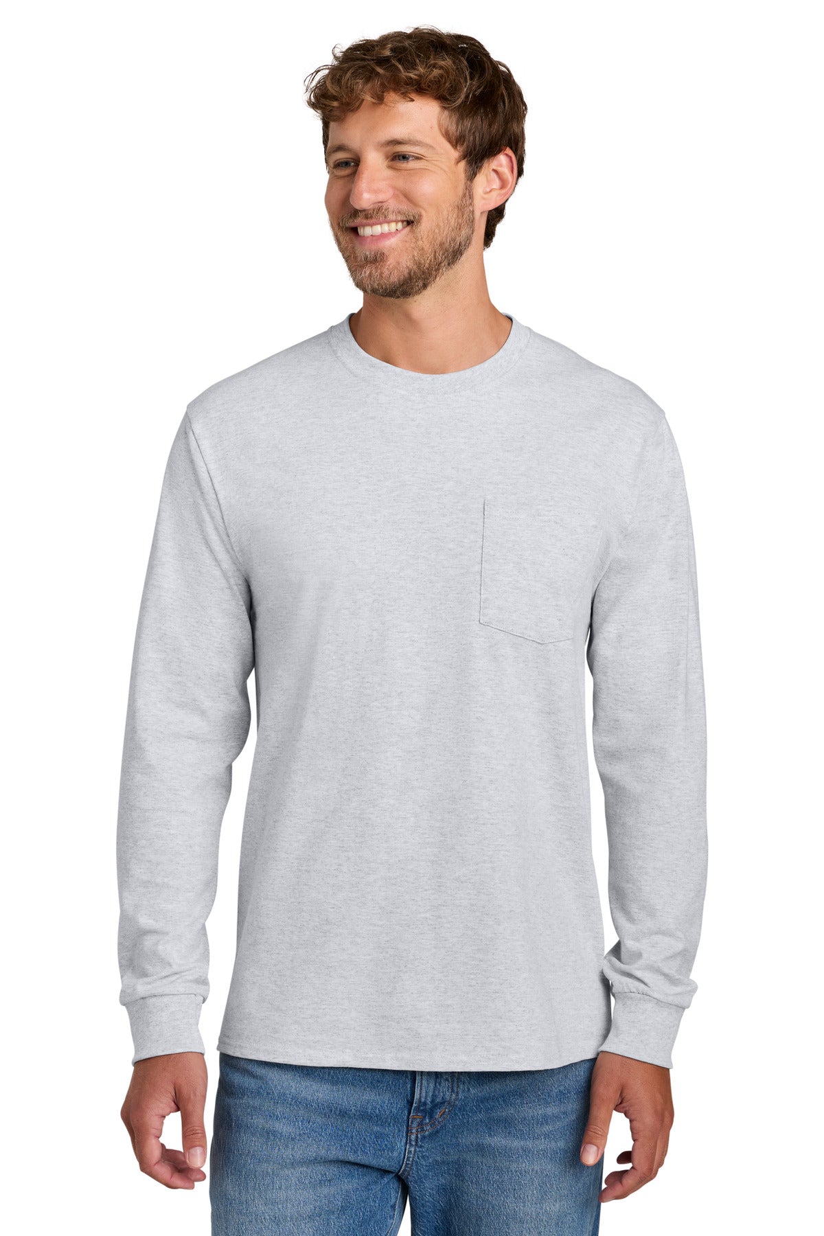 Port & Co PC61LSPT Tall Long Sleeve Essential Pocket Tee