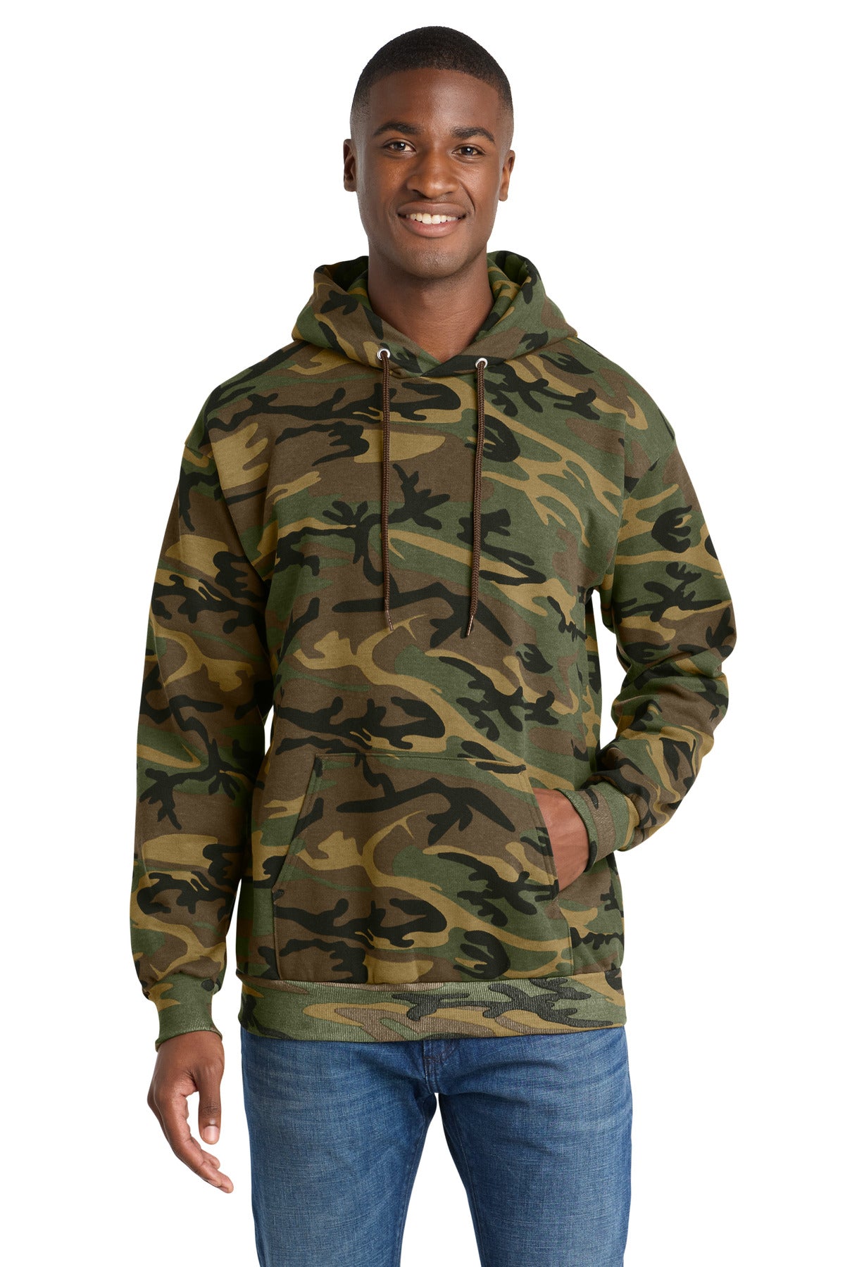 Port & Co PC78HC Core Fleece Camo Pullover Hooded Sweatshirt