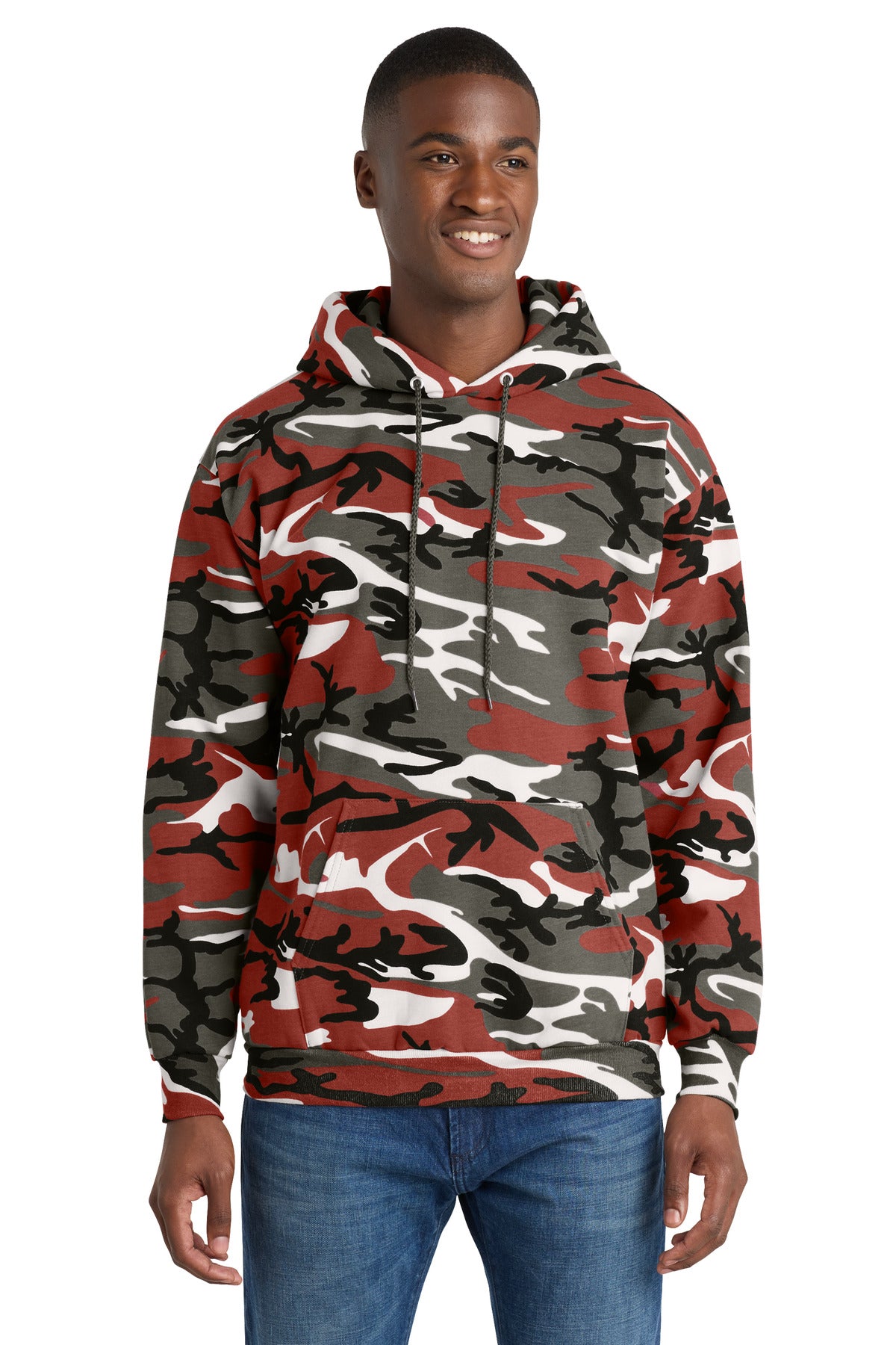 Port & Co PC78HC Core Fleece Camo Pullover Hooded Sweatshirt