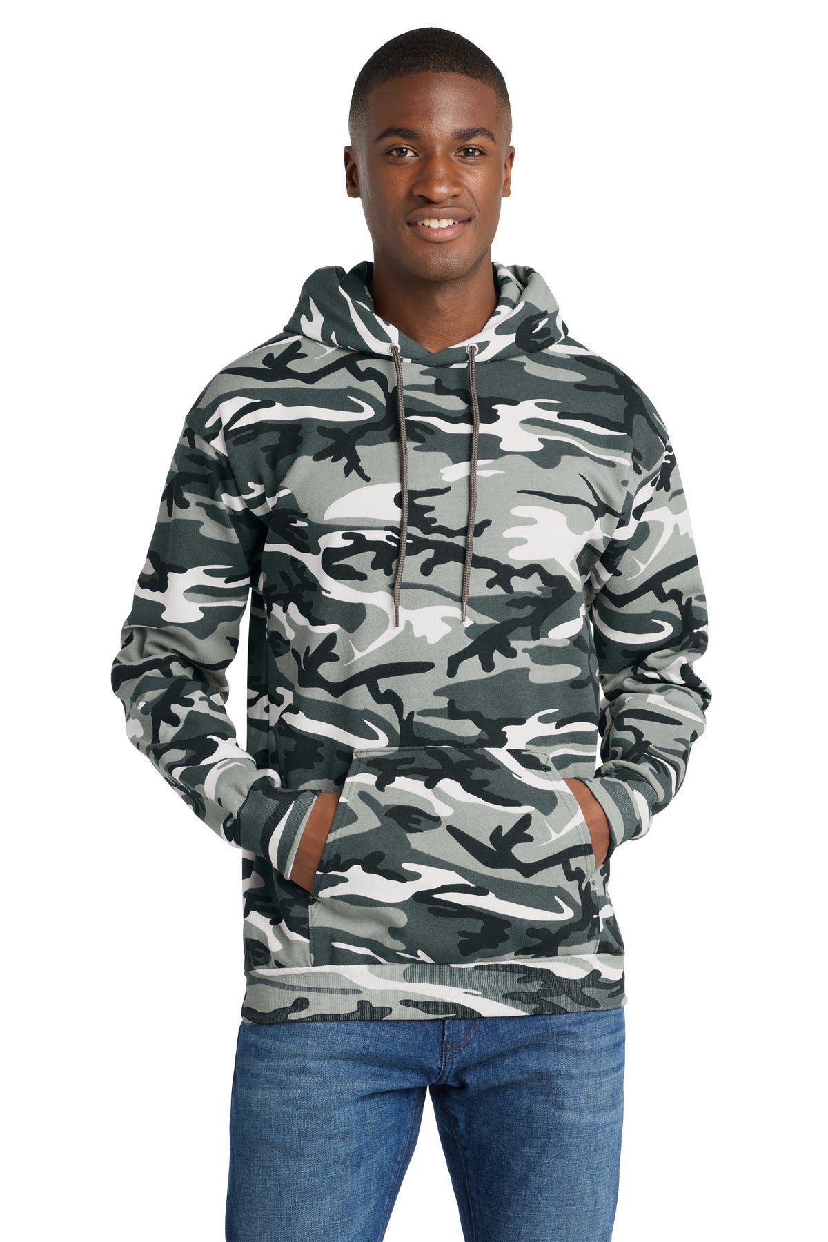 Port & Co PC78HC Core Fleece Camo Pullover Hooded Sweatshirt