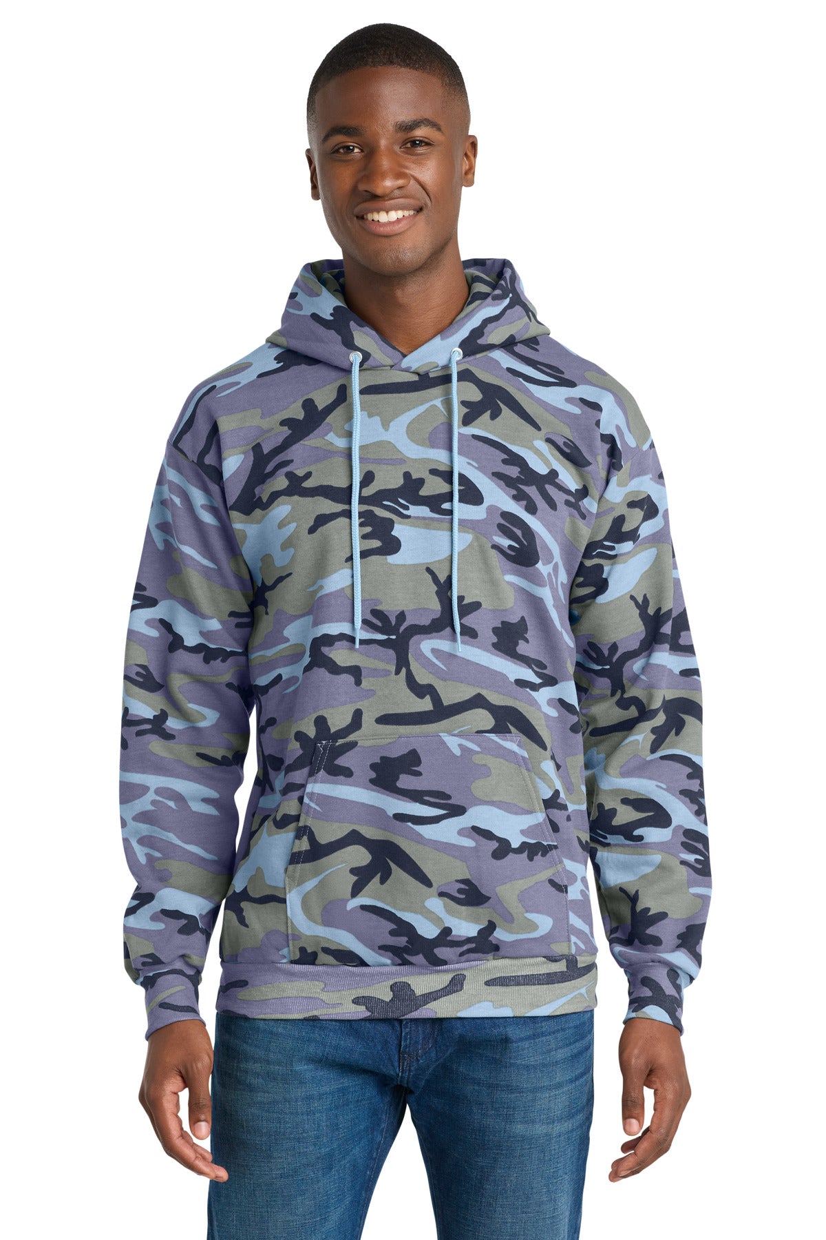 Port & Co PC78HC Core Fleece Camo Pullover Hooded Sweatshirt