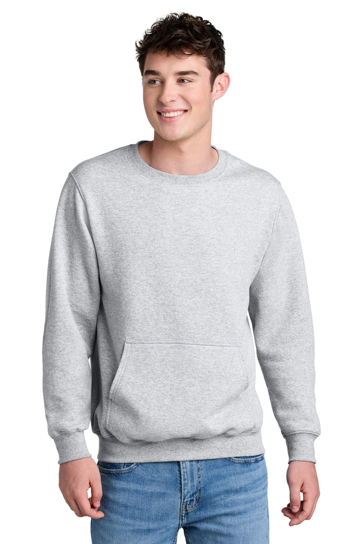 Core Fleece Crewneck Pocket Sweatshirt - 7.8 oz | Port & Co PC78PKT