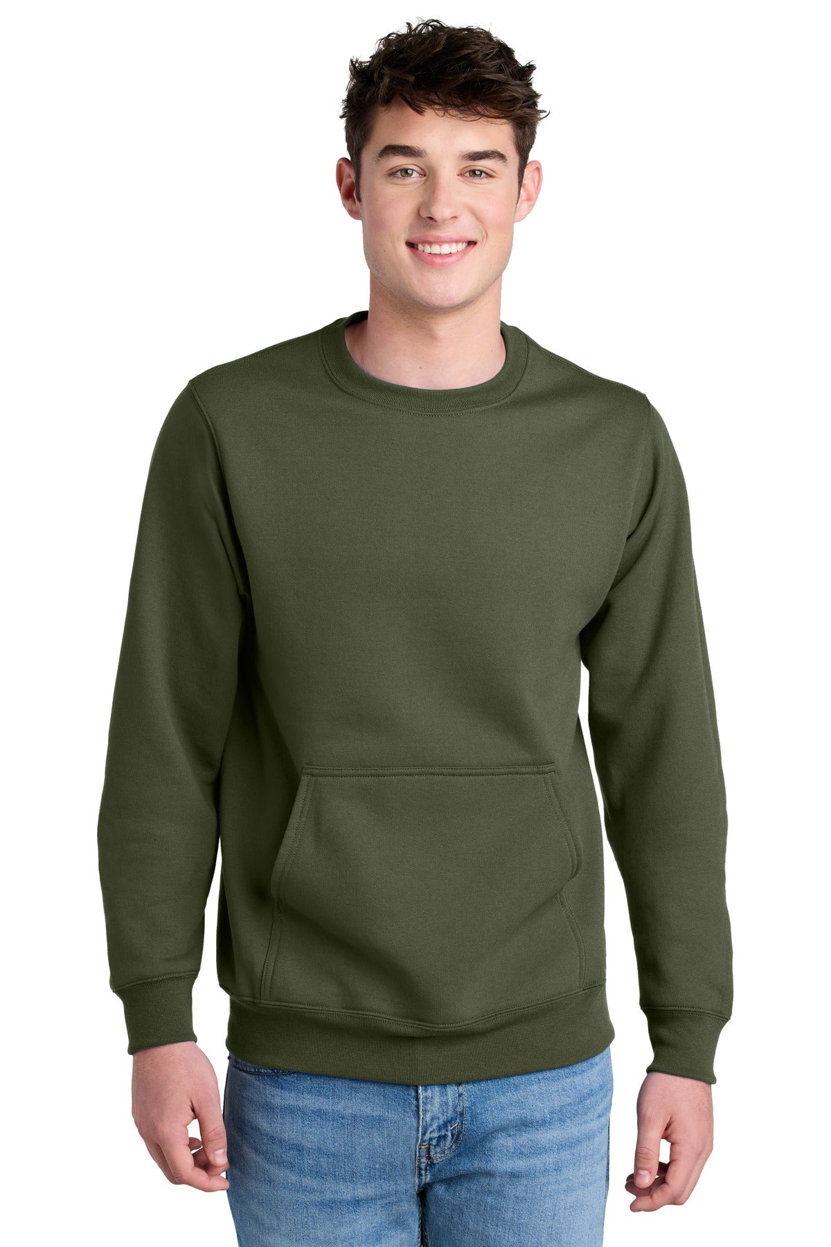Port & Co PC78PKT Core Fleece Crewneck Pocket Sweatshirt