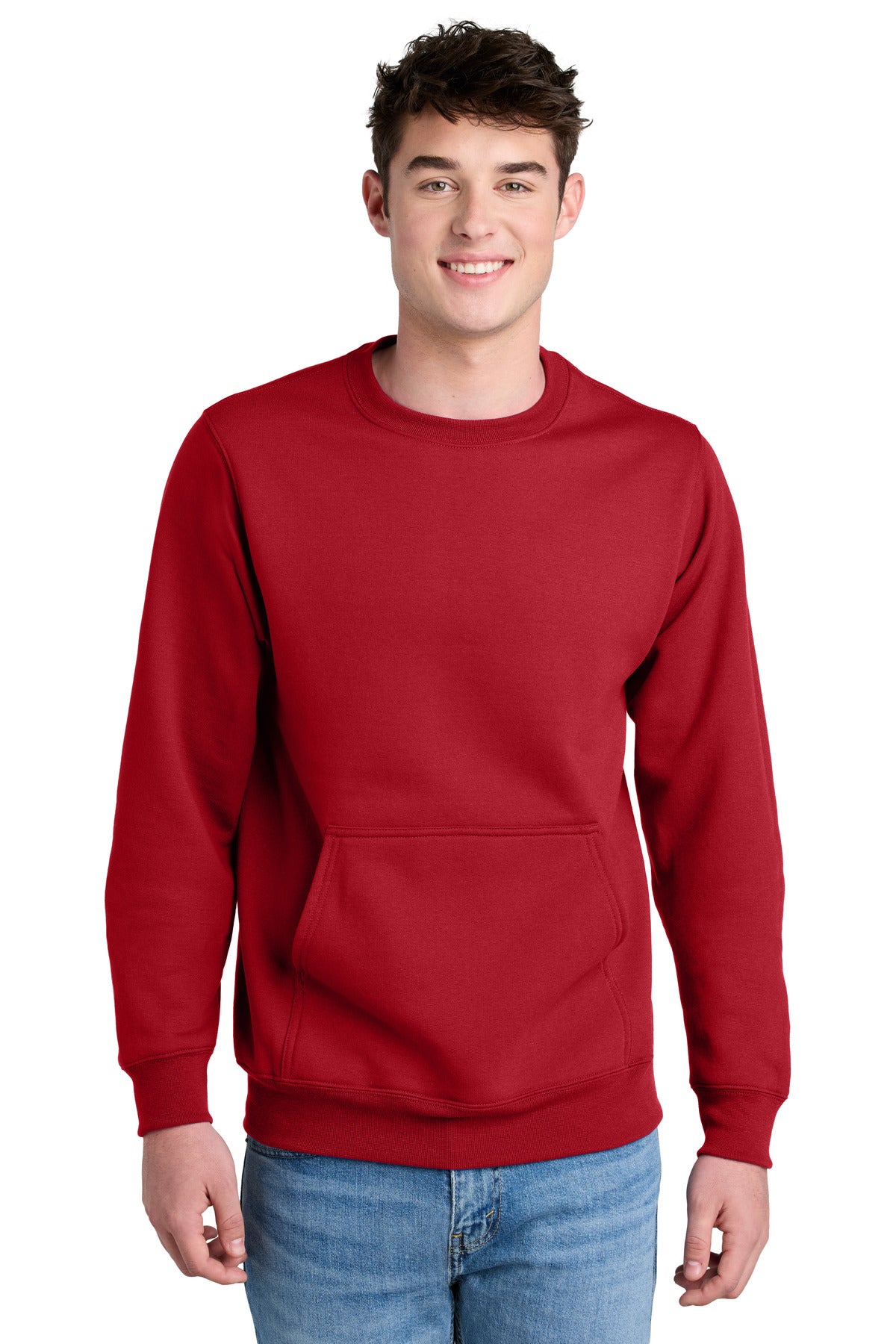 Port & Co PC78PKT Core Fleece Crewneck Pocket Sweatshirt