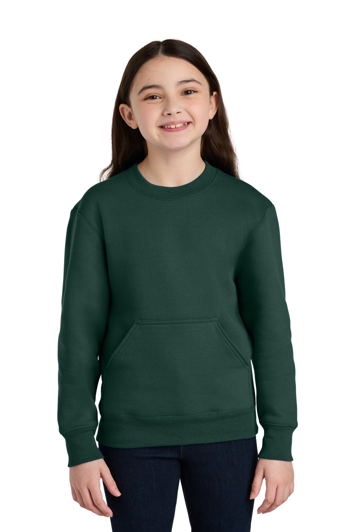 Port & Co PC78YPKT Youth Core Fleece Crewneck Pocket Sweatshirt