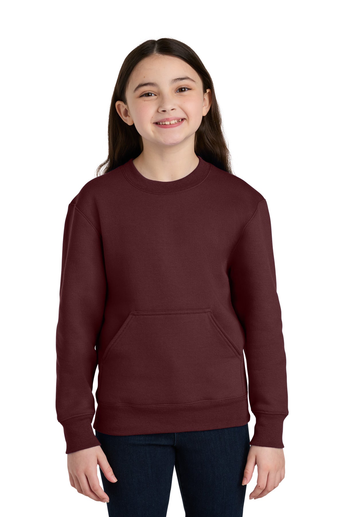 Port & Co PC78YPKT Youth Core Fleece Crewneck Pocket Sweatshirt