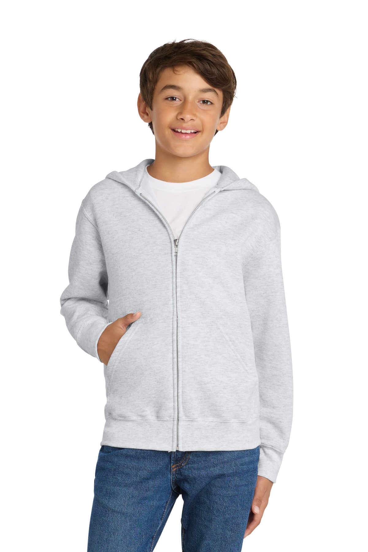 Youth Core Fleece Full-Zip Hooded Sweatshirt - 7.8 oz | Port & Co PC78YZH