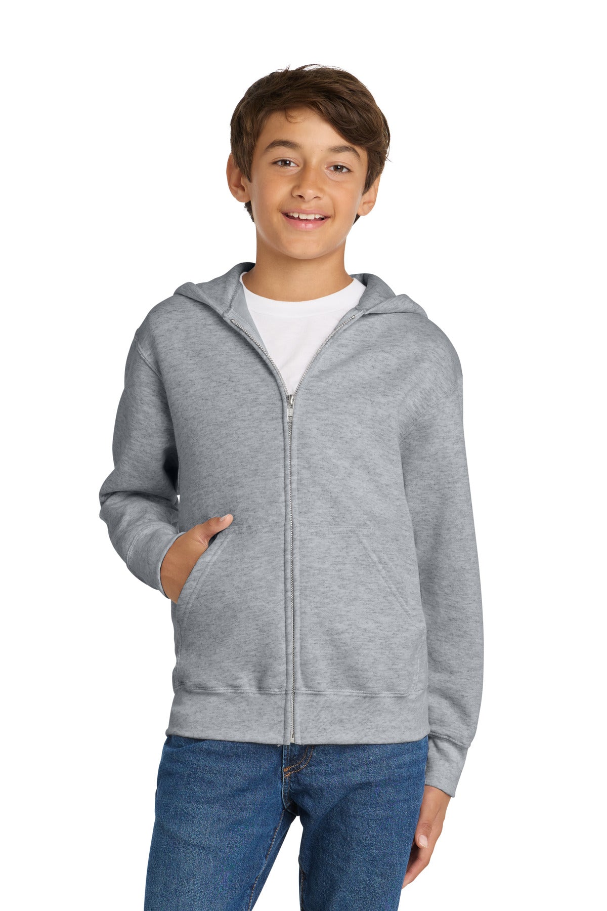 Port & Co PC78YZH Youth Core Fleece Full-Zip Hooded Sweatshirt