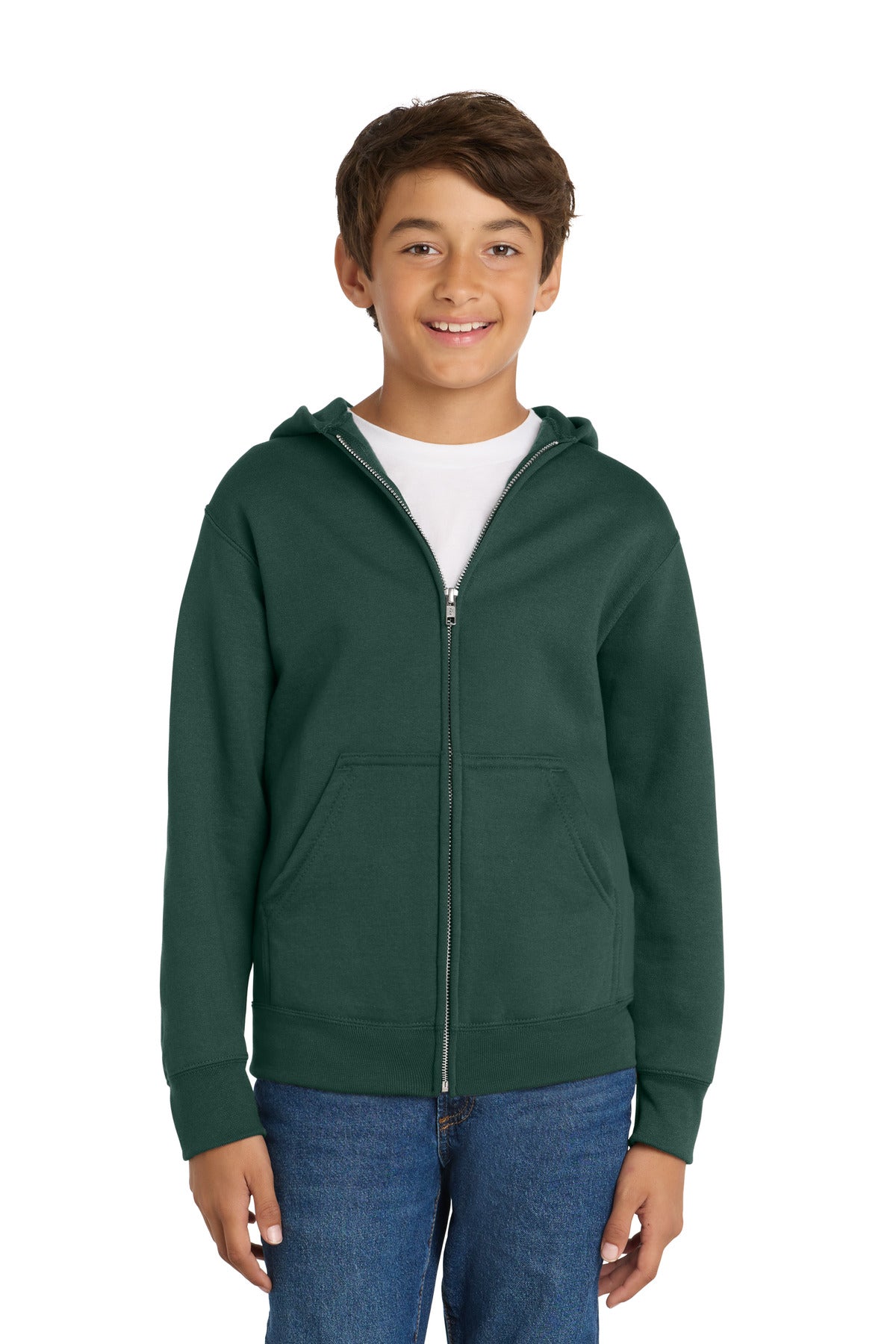 Port & Co PC78YZH Youth Core Fleece Full-Zip Hooded Sweatshirt