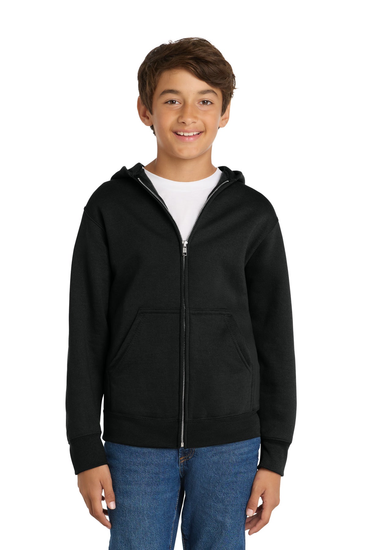 Port & Co PC78YZH Youth Core Fleece Full-Zip Hooded Sweatshirt