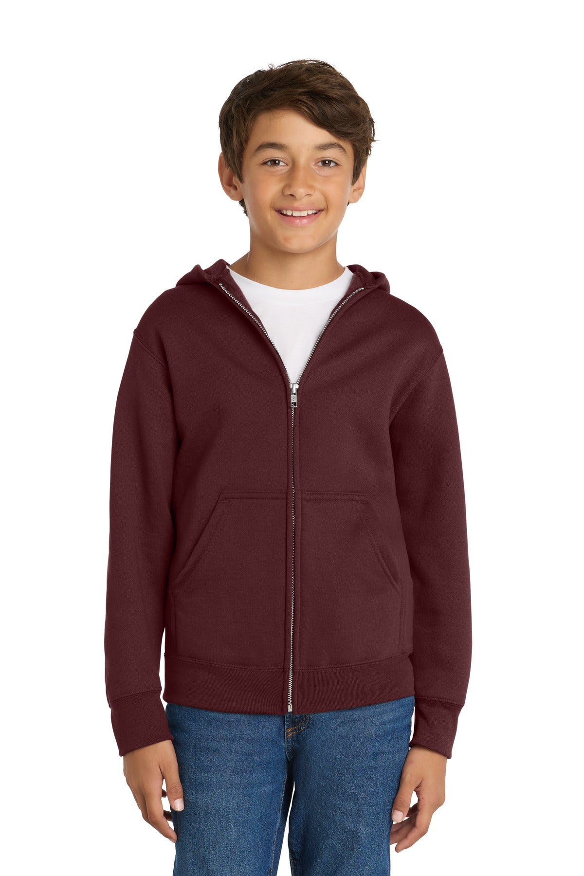 Port & Co PC78YZH Youth Core Fleece Full-Zip Hooded Sweatshirt