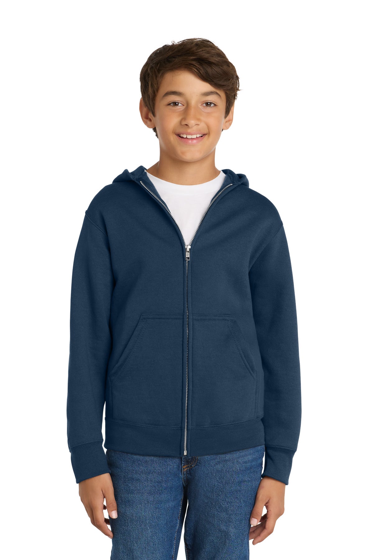 Port & Co PC78YZH Youth Core Fleece Full-Zip Hooded Sweatshirt