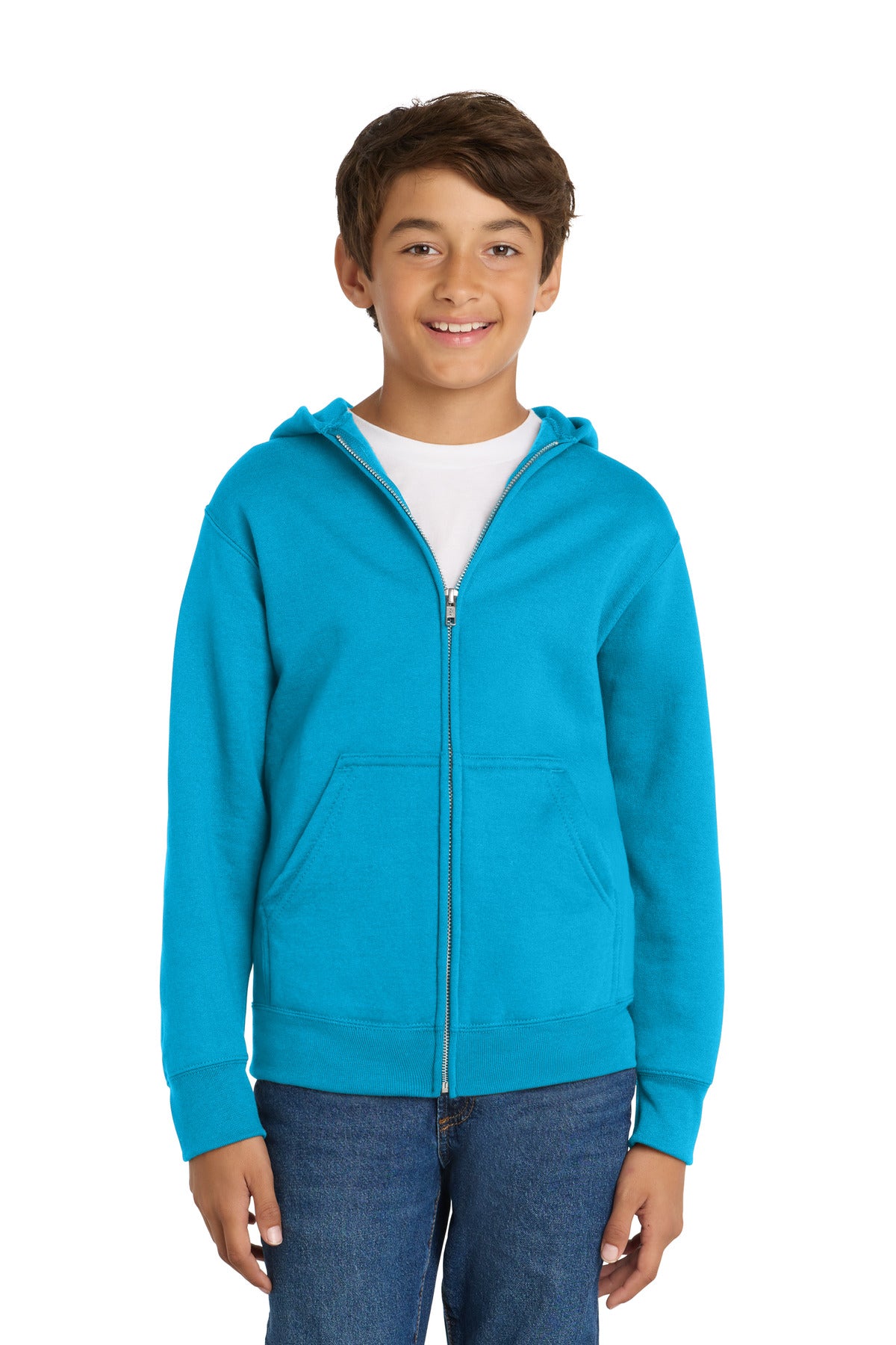 Port & Co PC78YZH Youth Core Fleece Full-Zip Hooded Sweatshirt