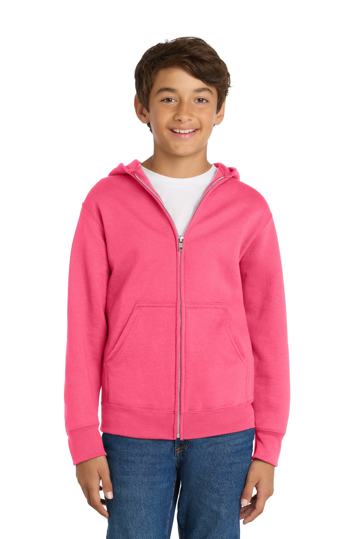 Port & Co PC78YZH Youth Core Fleece Full-Zip Hooded Sweatshirt