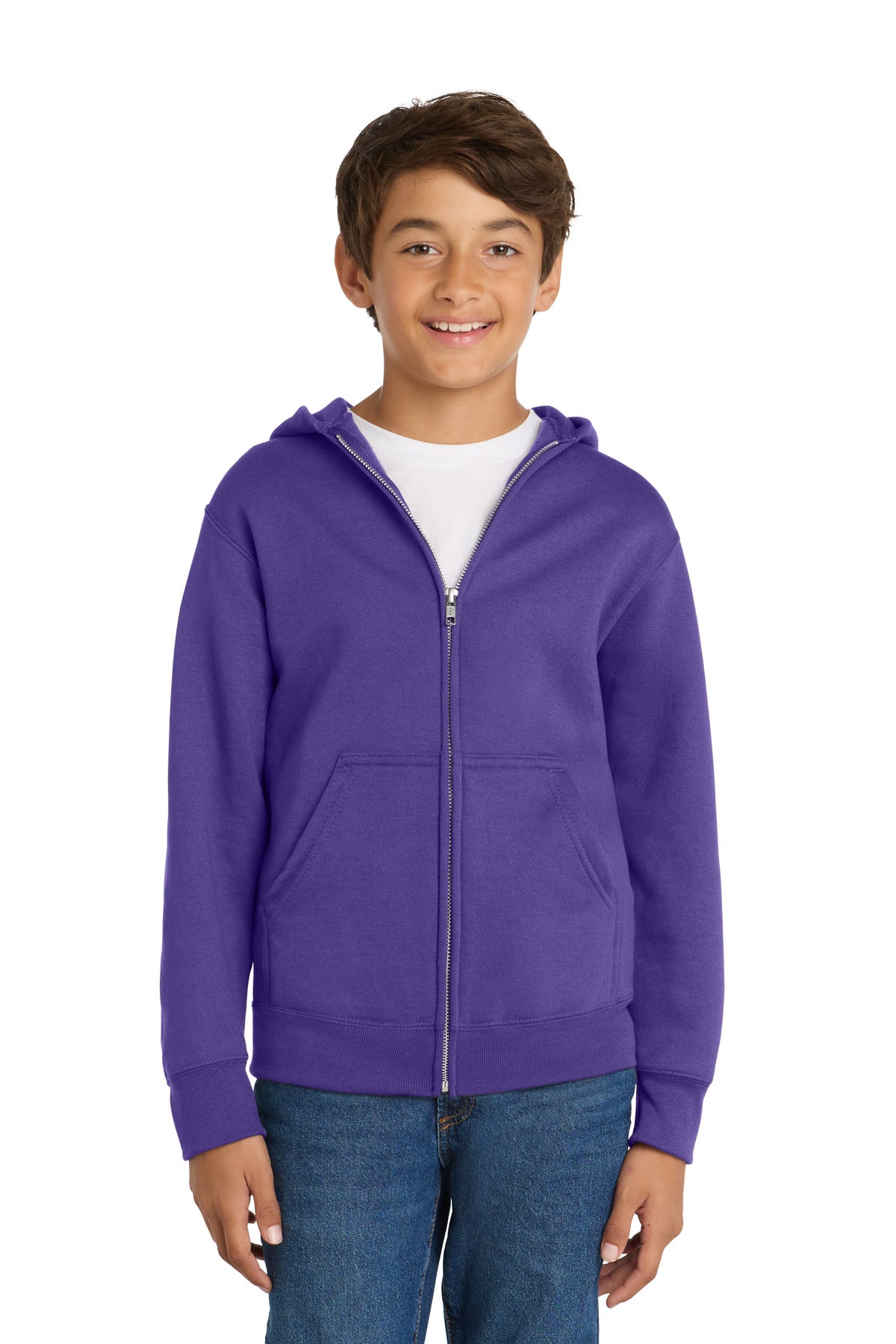 Port & Co PC78YZH Youth Core Fleece Full-Zip Hooded Sweatshirt