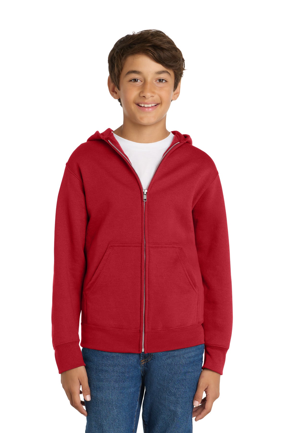 Port & Co PC78YZH Youth Core Fleece Full-Zip Hooded Sweatshirt