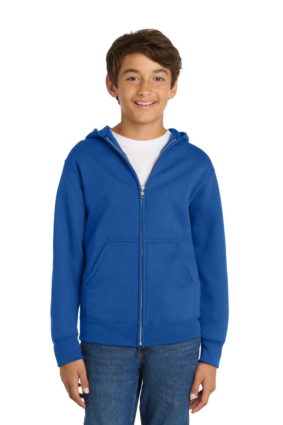 Port & Co PC78YZH Youth Core Fleece Full-Zip Hooded Sweatshirt