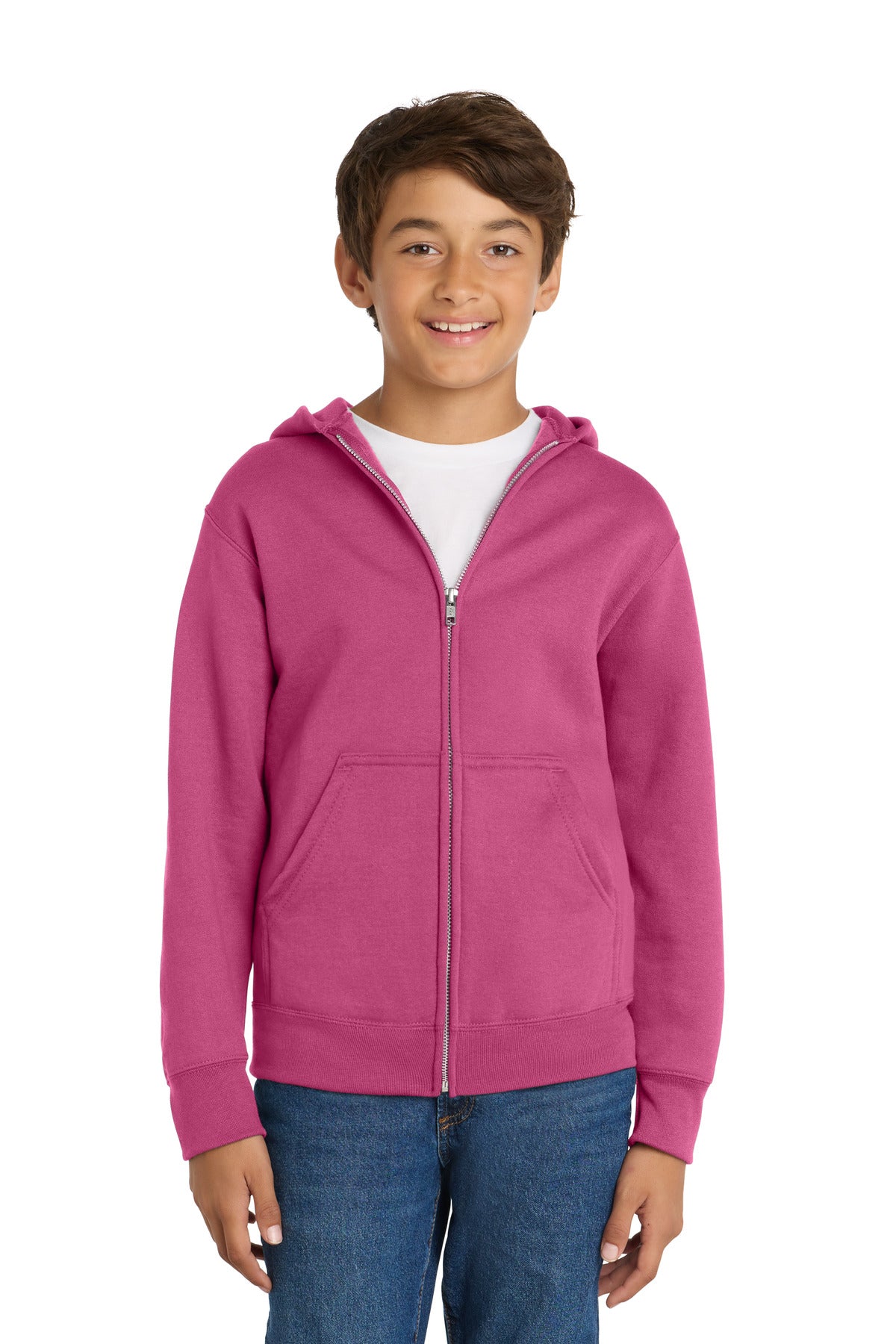 Port & Co PC78YZH Youth Core Fleece Full-Zip Hooded Sweatshirt