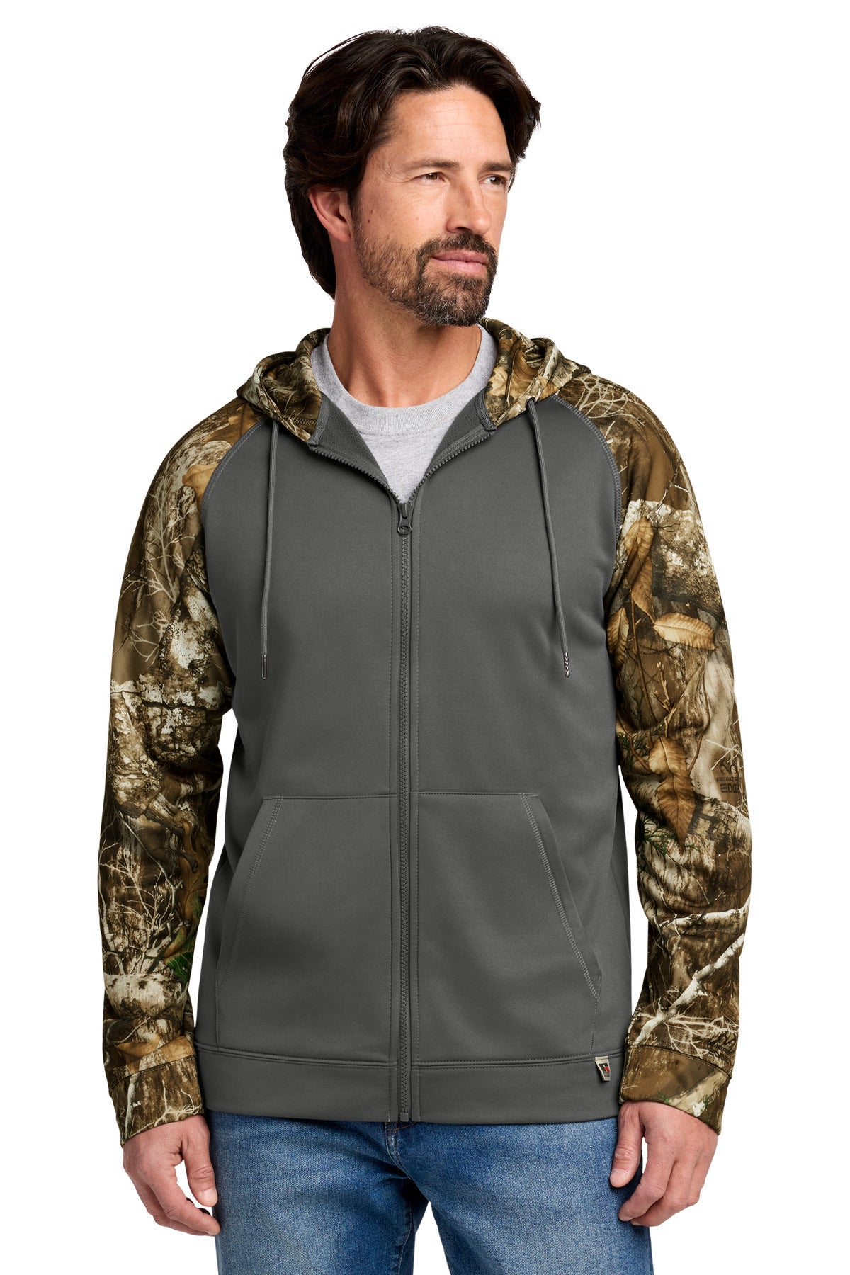 Russell Outdoors RU452 Realtree Performance Colorblock Full-Zip Hoodie