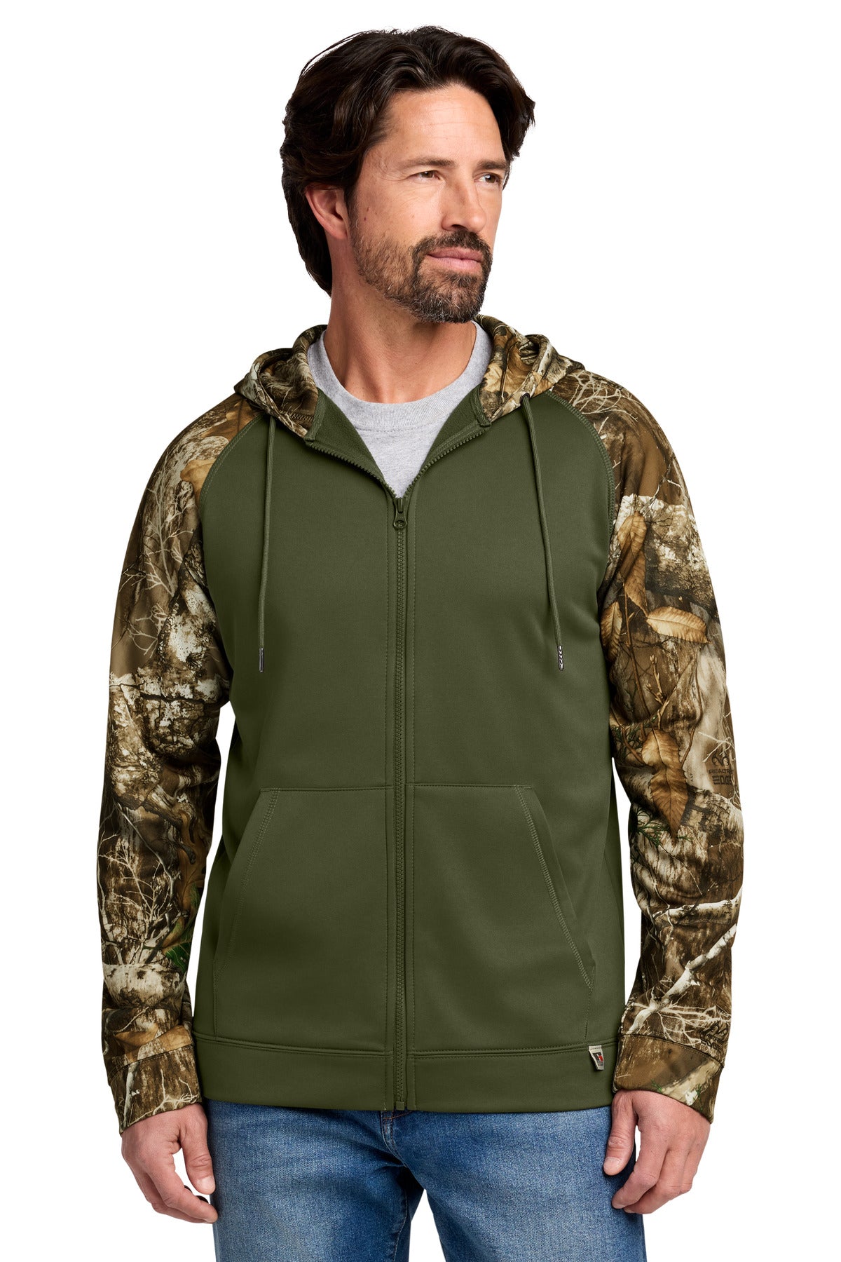 Russell Outdoors RU452 Realtree Performance Colorblock Full-Zip Hoodie