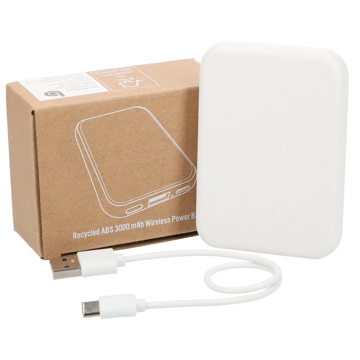 Recycled ABS 3000 mAh Wireless Power Bank | SM-2832 image 1