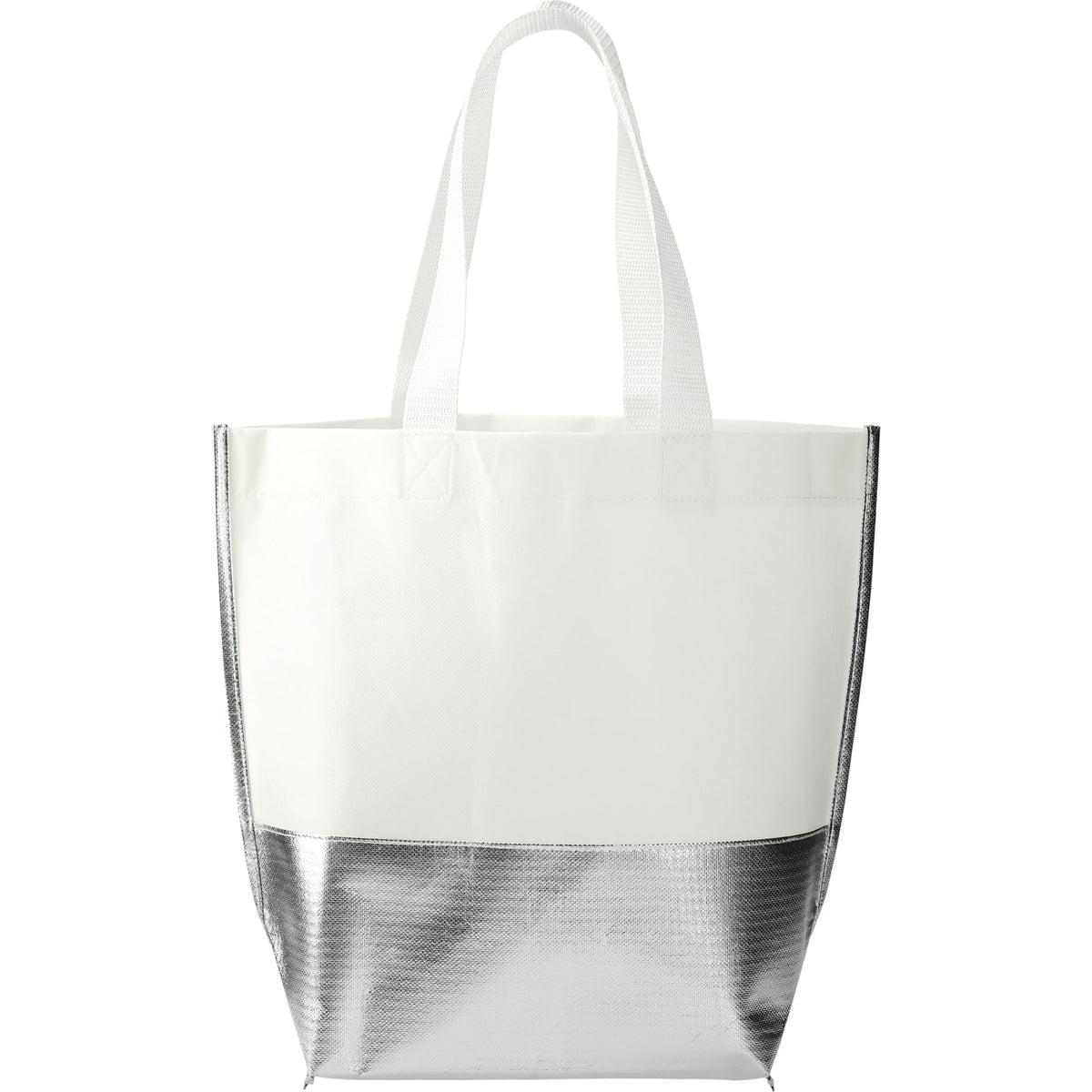 Large Laminated Metallic Bottom Tote | SM-5999 image 1