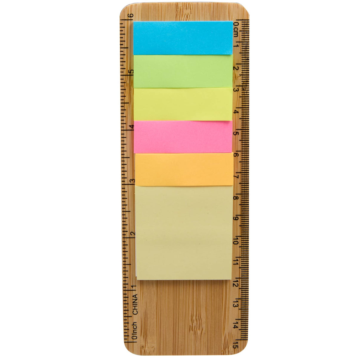 Bamboo Ruler with Sticky Notes | SM-9591 image 1